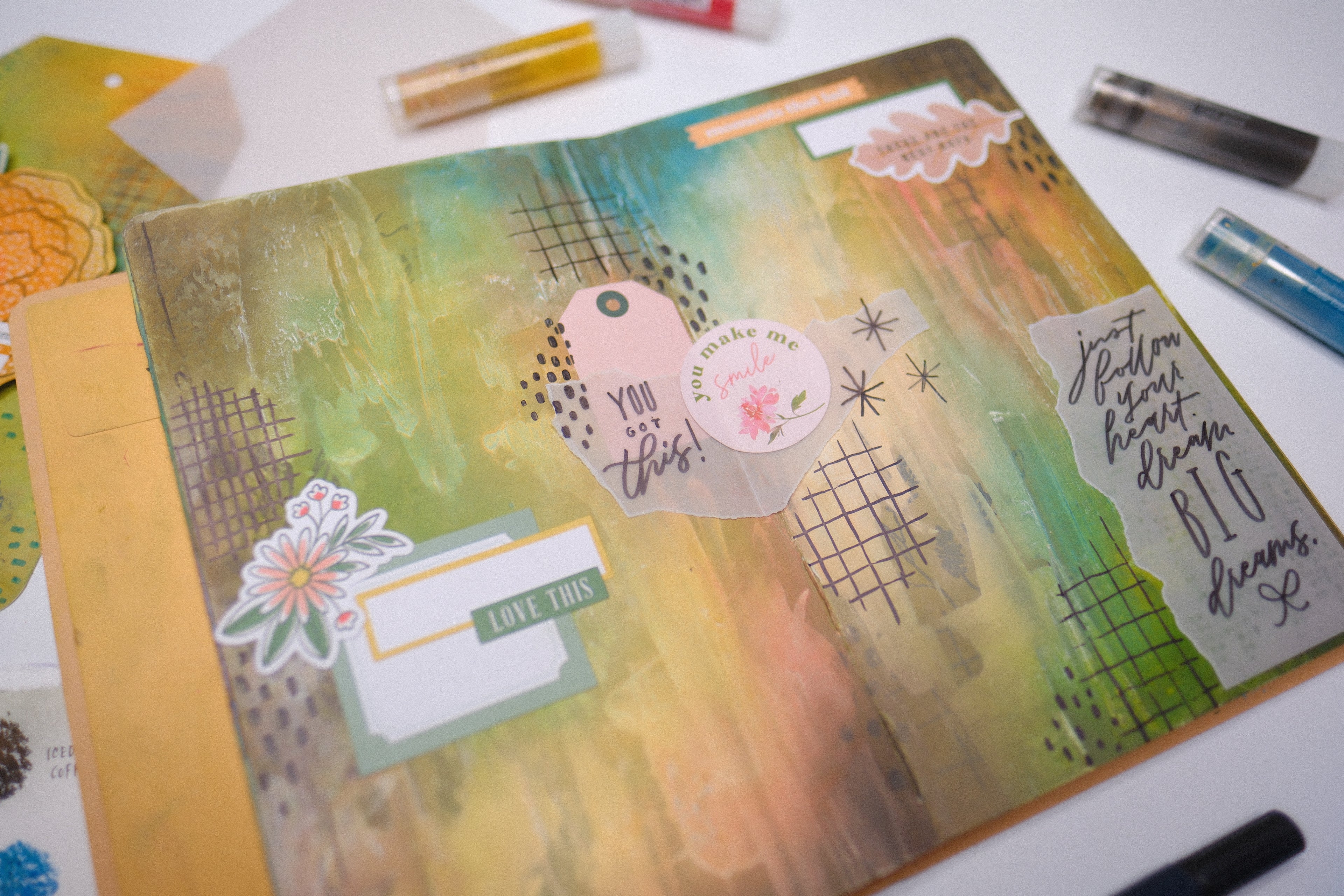 A Dreamy Mixed Media Collage with Faber-Castell Art Crayons