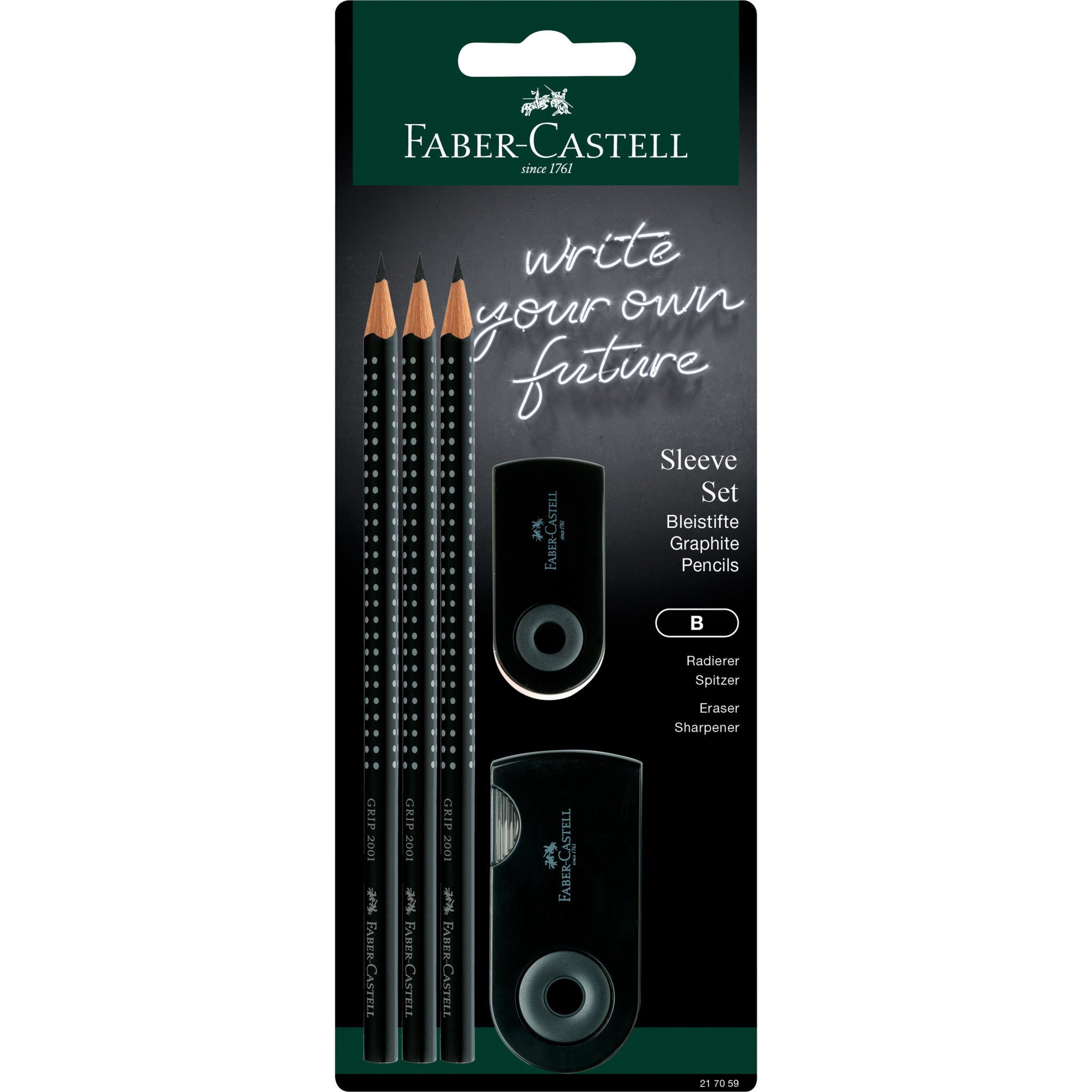 Grip Graphite Pencils & Accessories Set, Black - #FC217059