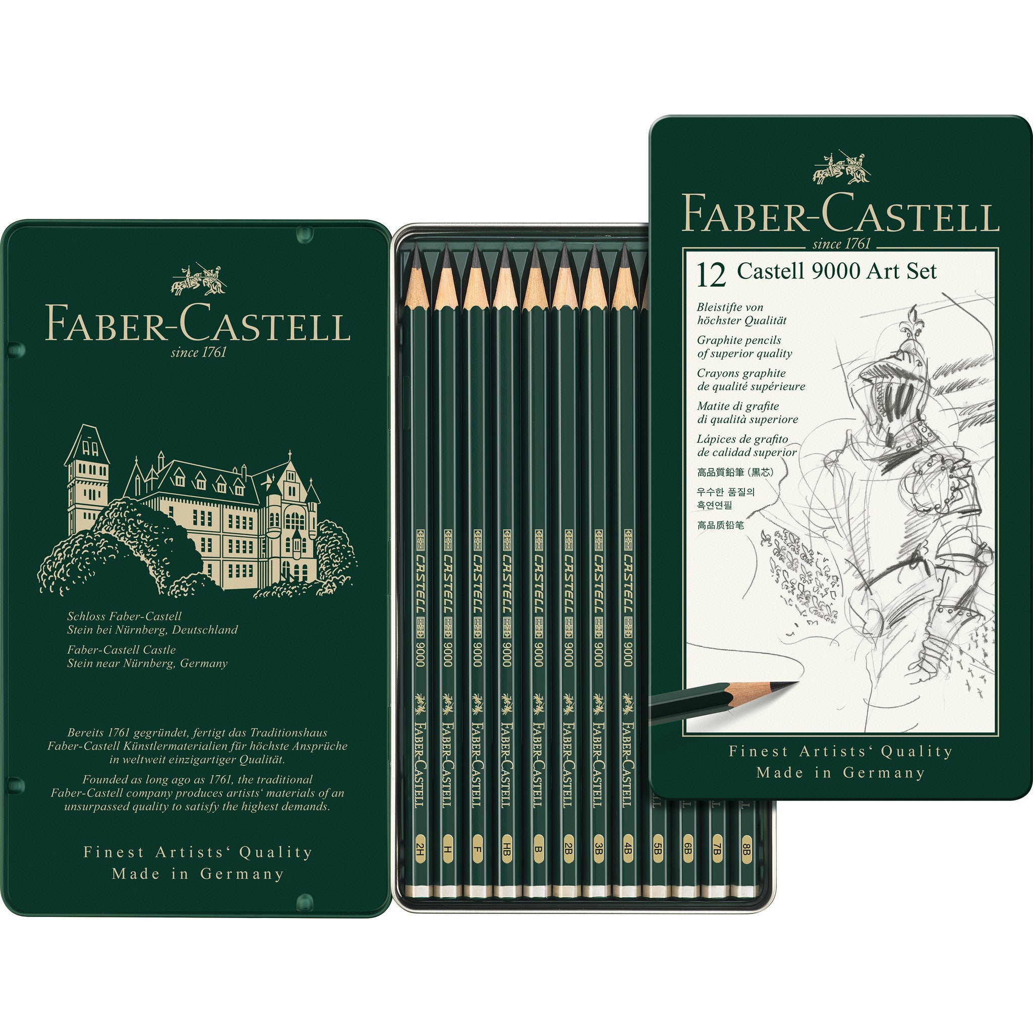 Castell 9000 Graphite Pencils, Art Set - Tin of 12 - #FC119065