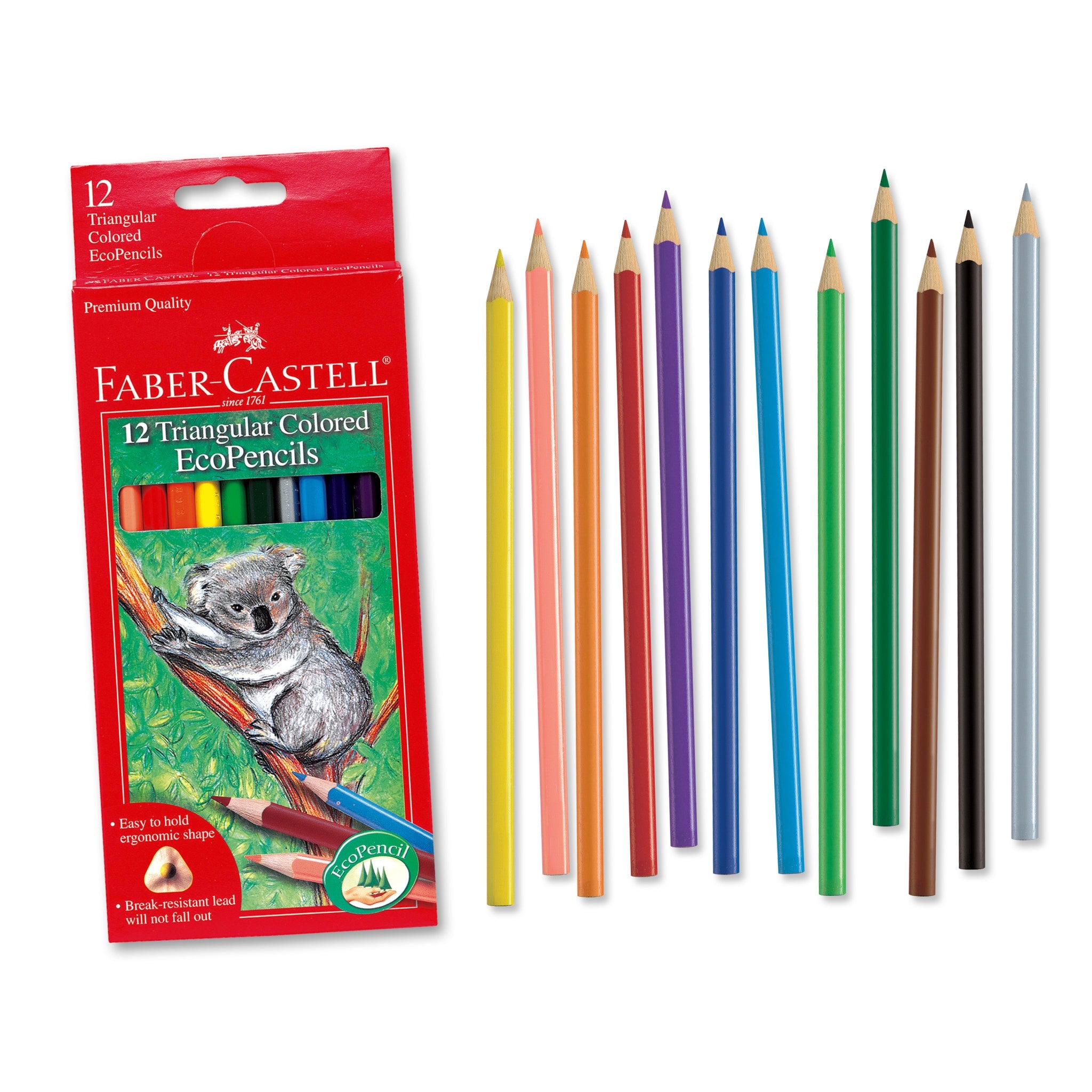12 Triangular Colored EcoPencils - #FC9120512