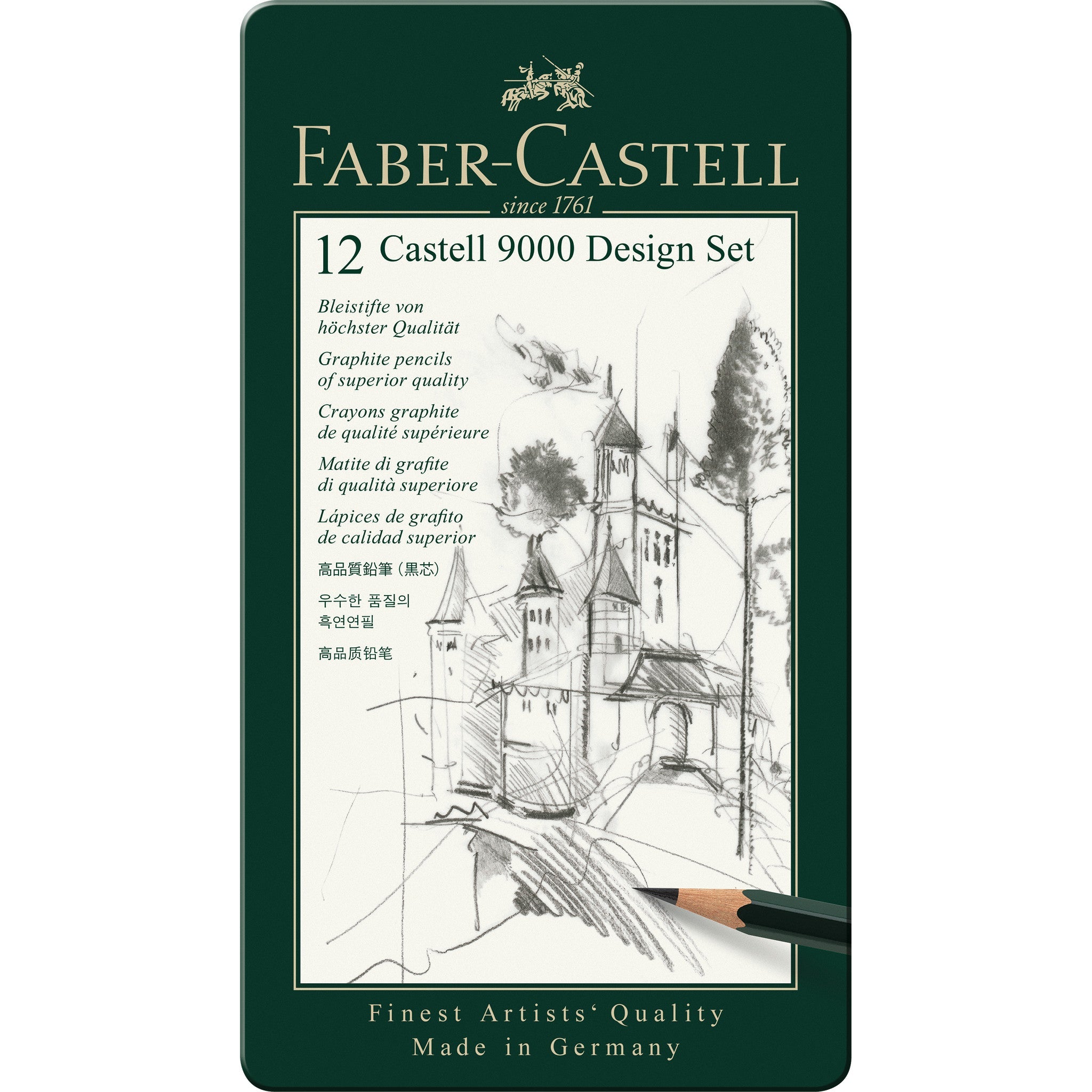 Castell 9000 Graphite Pencils, Design Set - Tin of 12 - #FC119064