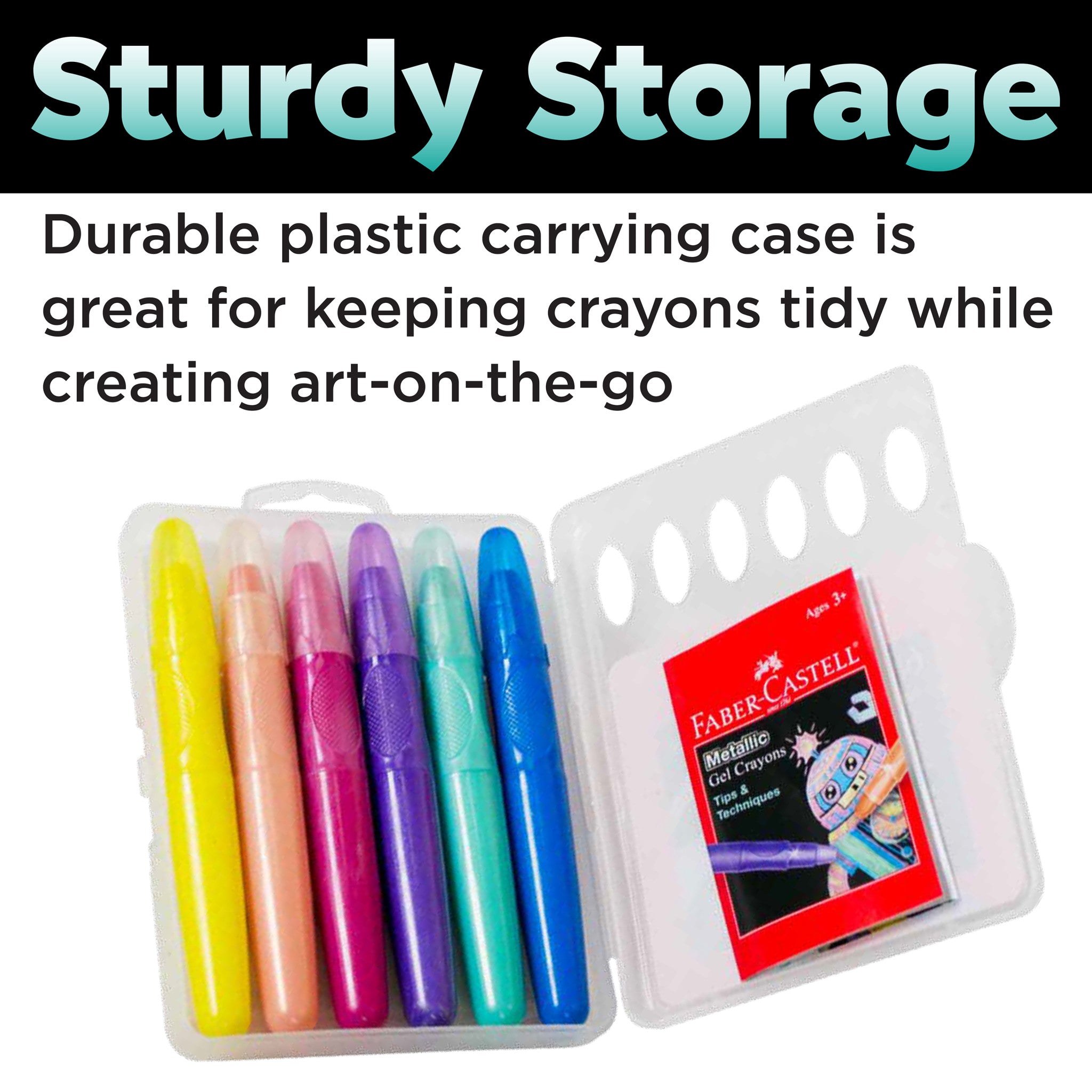6 Metallic Gel Crayons in Storage Case - #FC14318