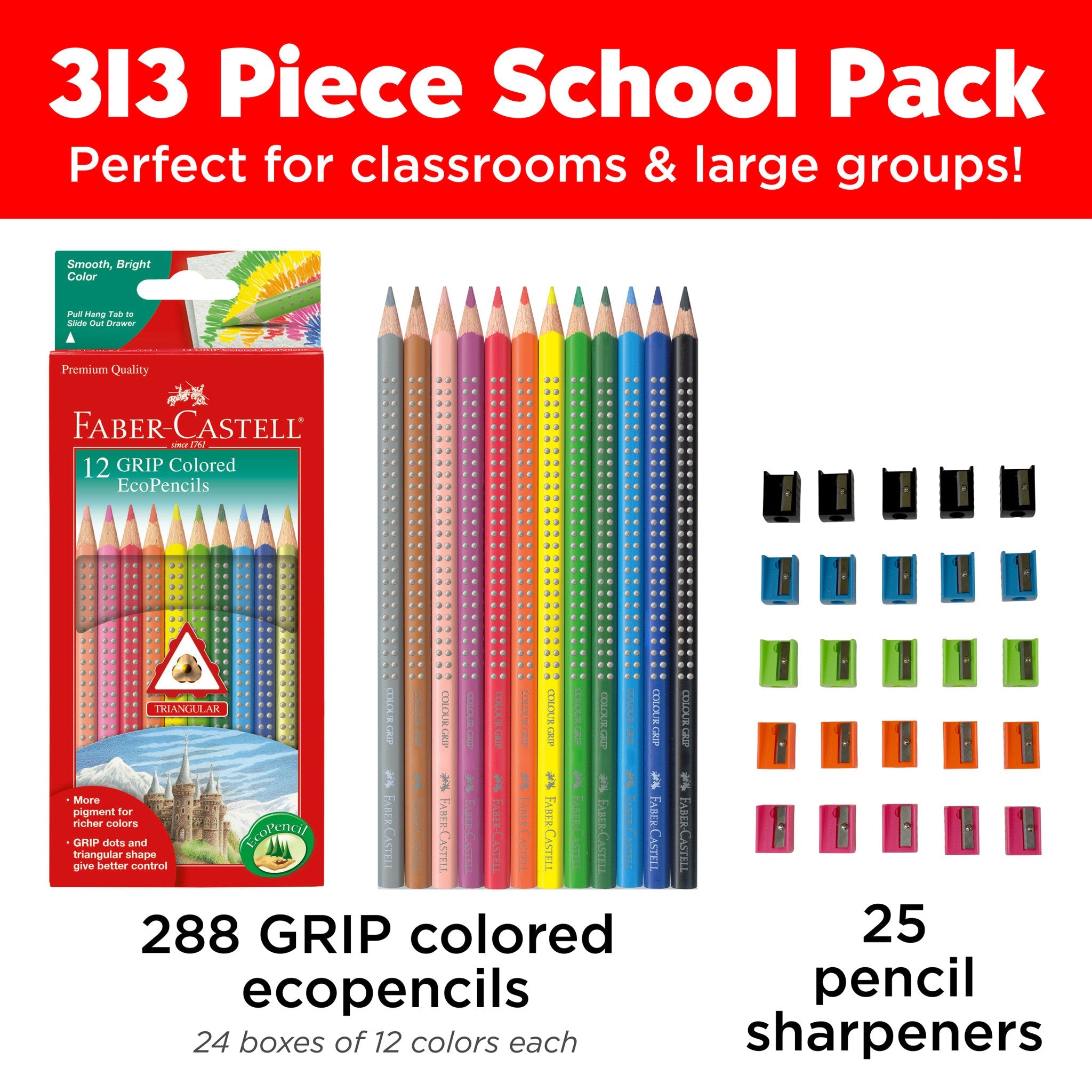 Grip Colored EcoPencil School Pack - #FC900008