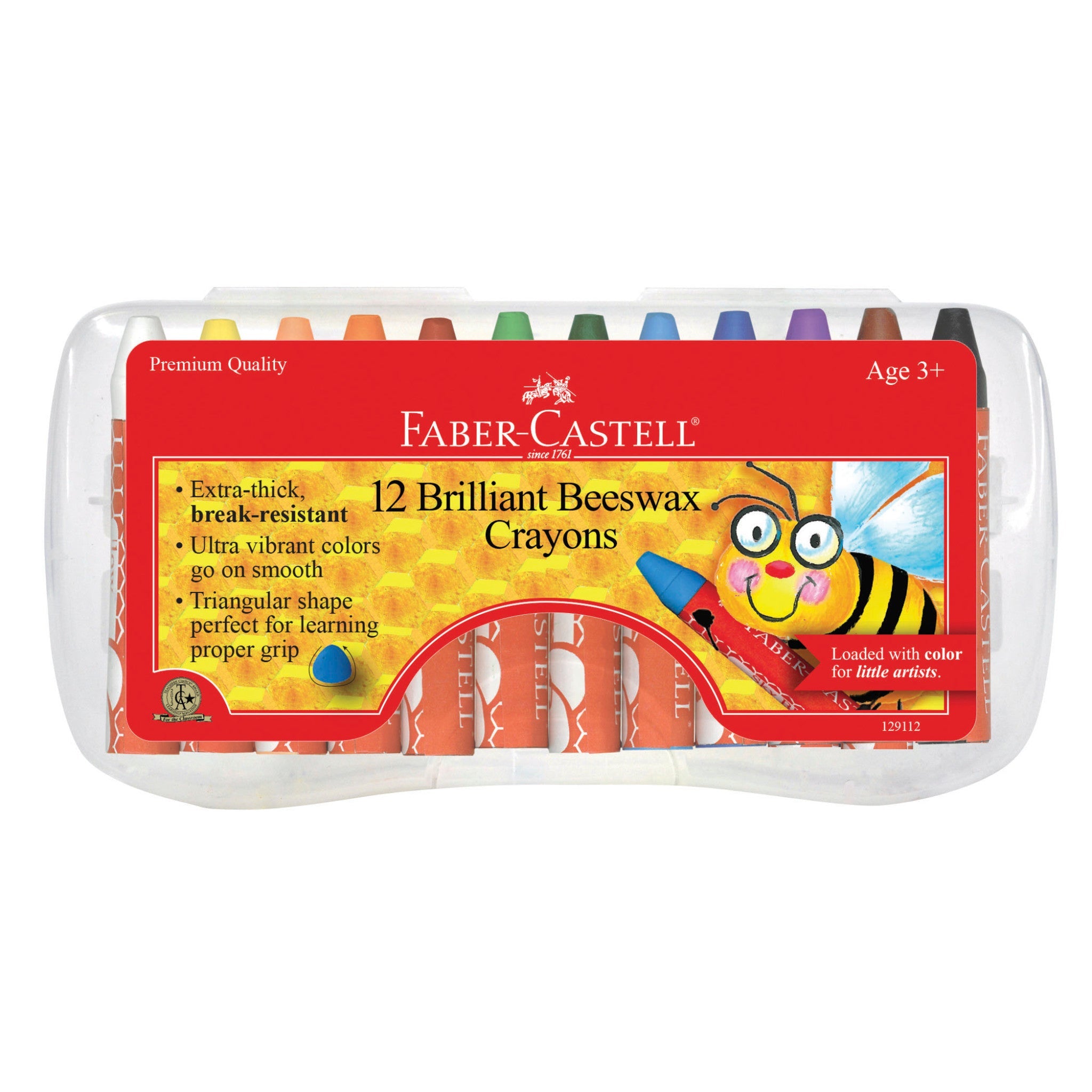 12 Brilliant Beeswax Crayons in Storage Case - #FC129112