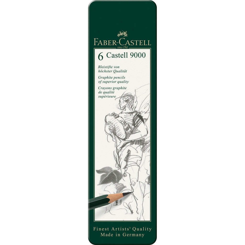Castell 9000 Graphite Pencils, Tin of 6 - #FC119063
