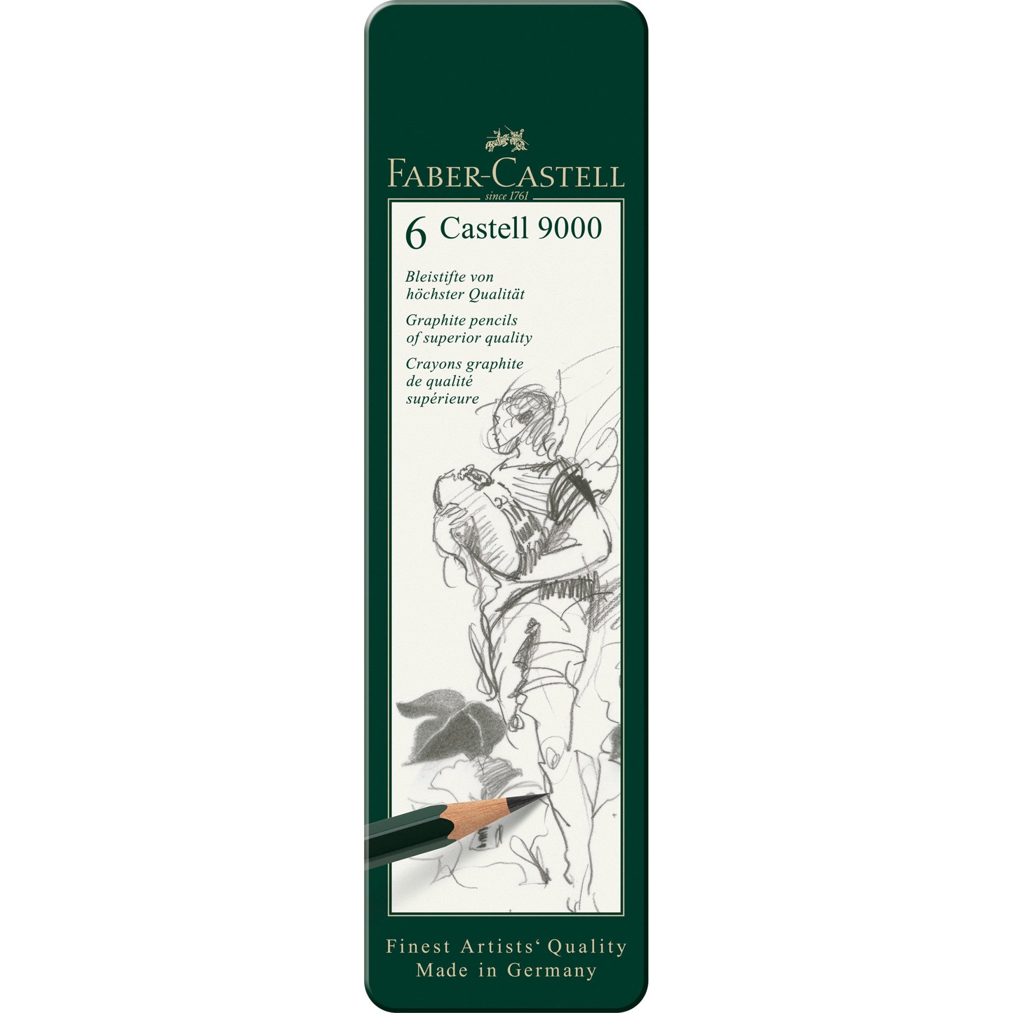 Castell 9000 Graphite Pencils, Tin of 6 - #FC119063