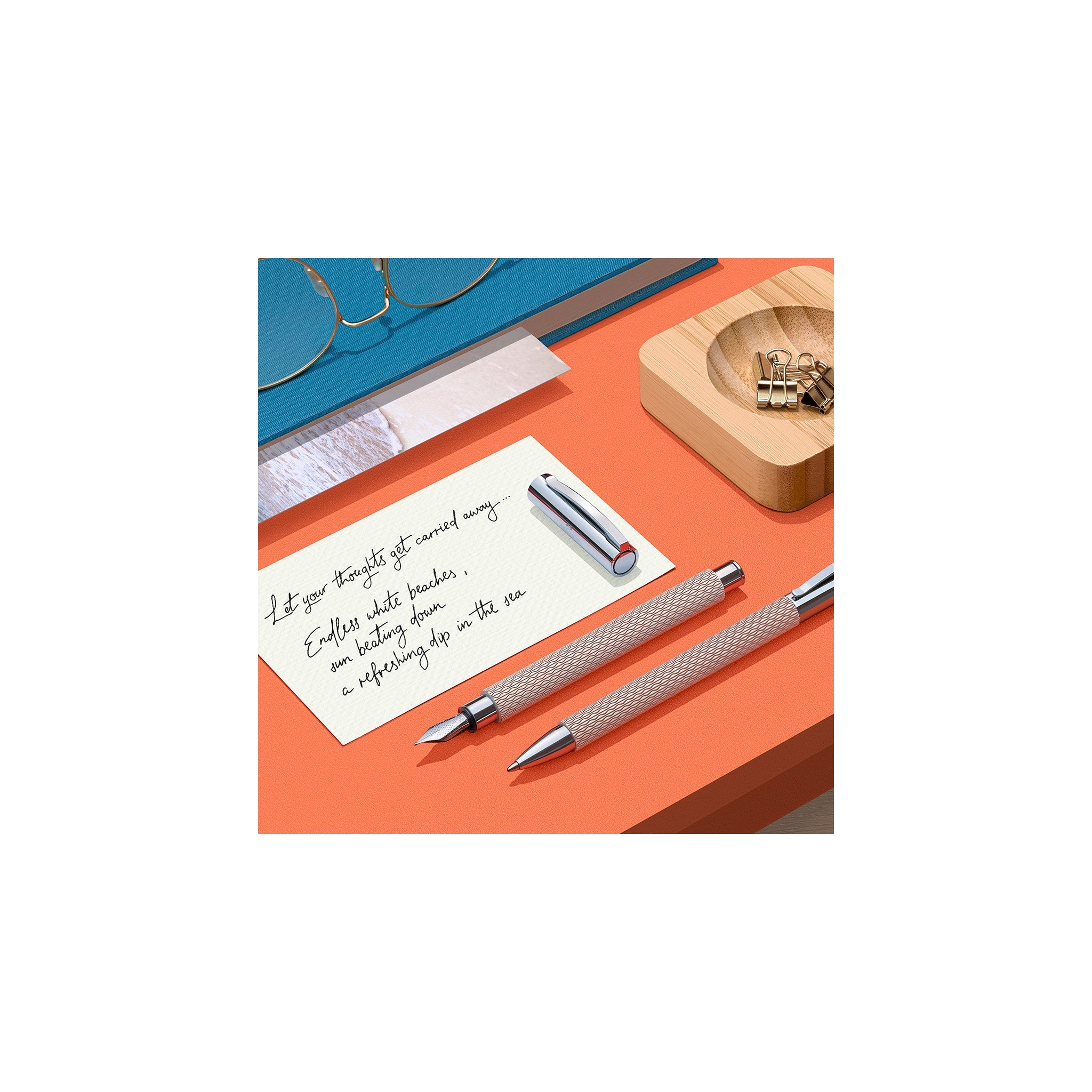 Ambition Fountain Pen, OpArt White Sand - Medium - #FC149620