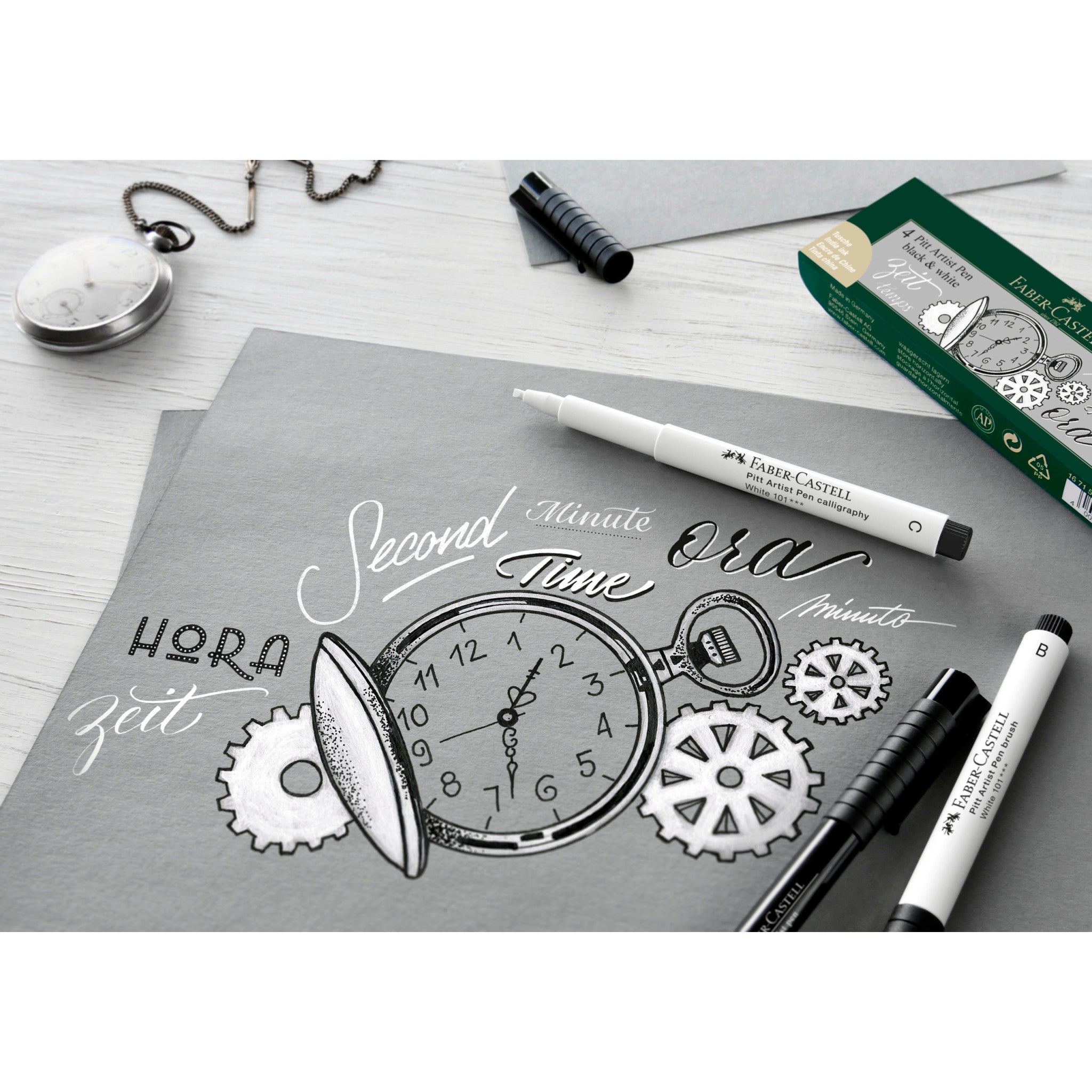 Pitt Artist Pen, Black & White - Wallet of 4 - #FC167151