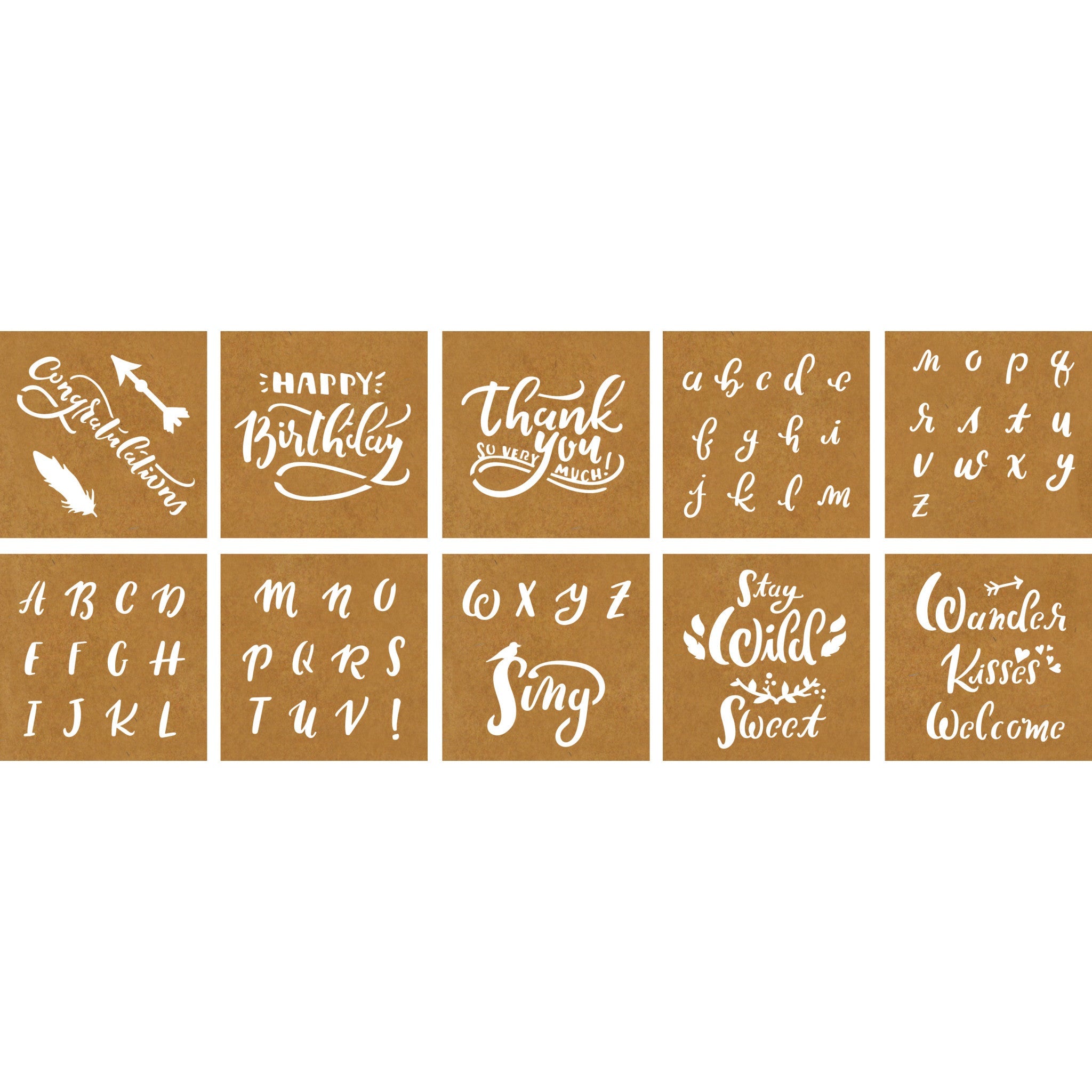 Mixed Media Stencils - Lettering II - #FC770606