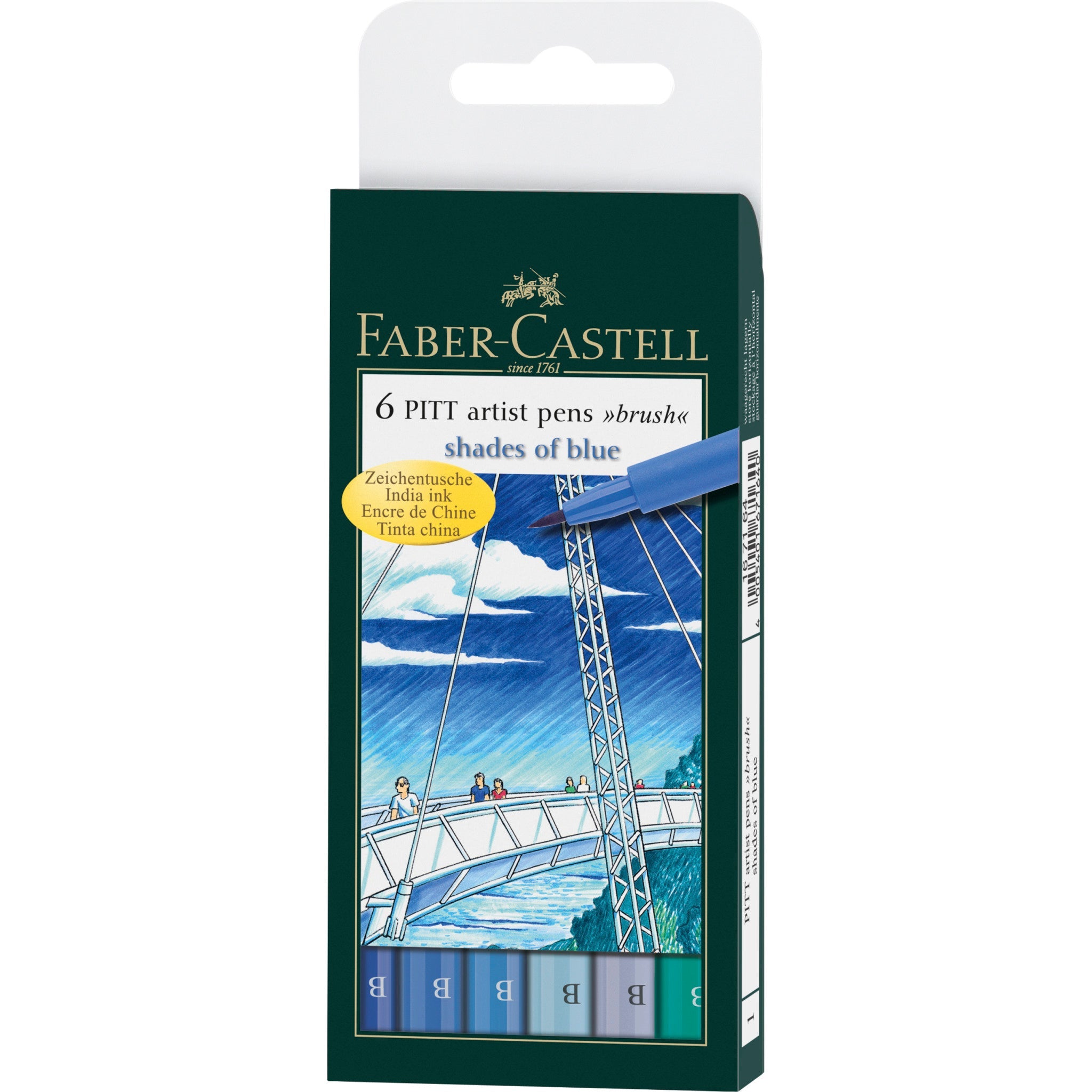 Pitt Artist Pen, Brush - Shades of Blue Wallet of 6 - #FC167164