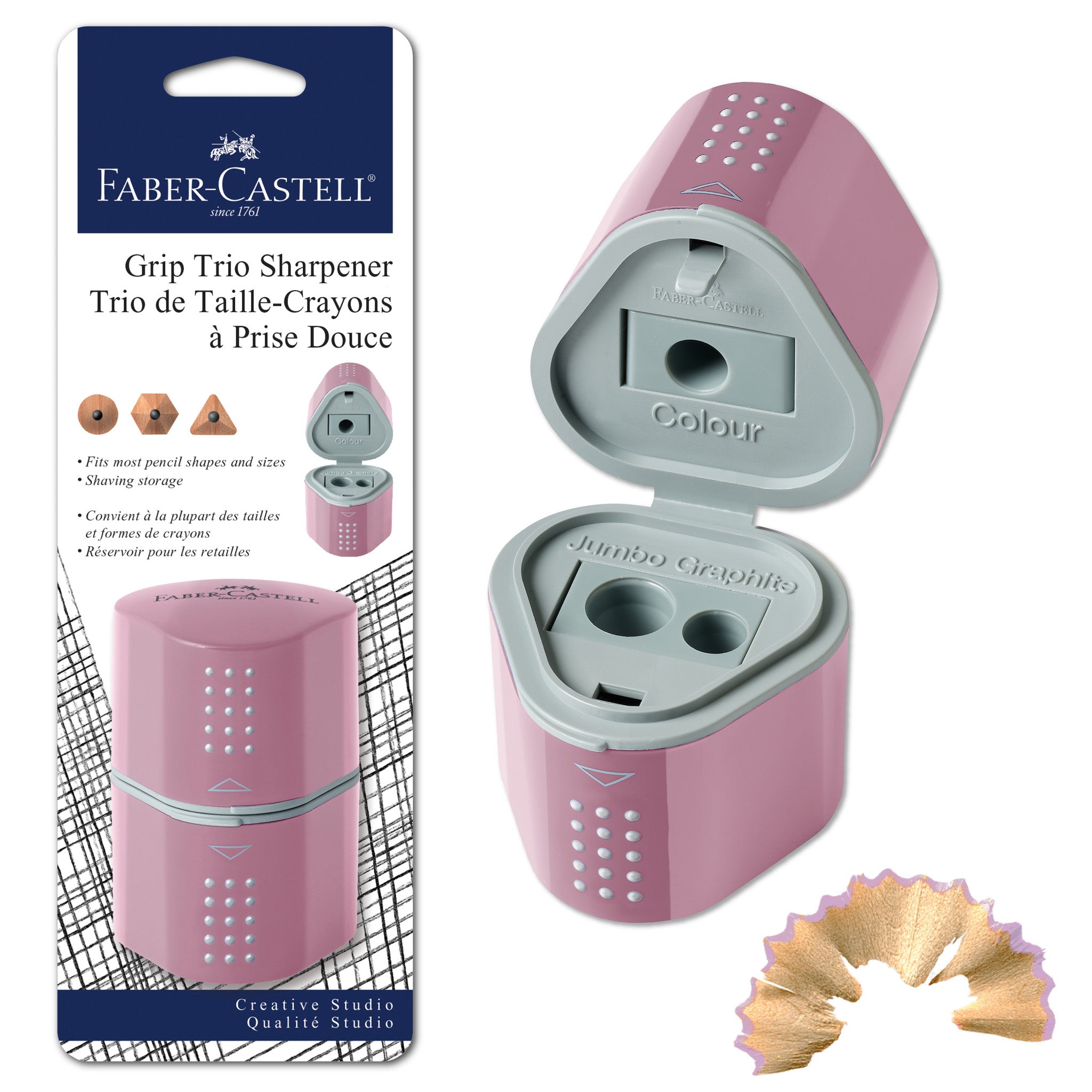 Grip Trio Pencil Sharpener, Rose Shadows - #FC770307