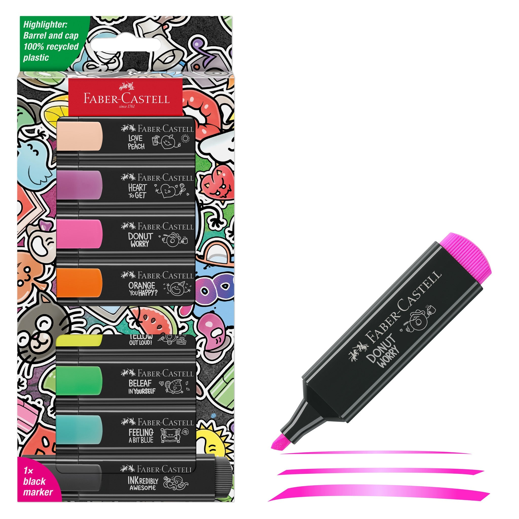 Highlighters, Graffiti Neon Colors - Box of 8 - #FC254692
