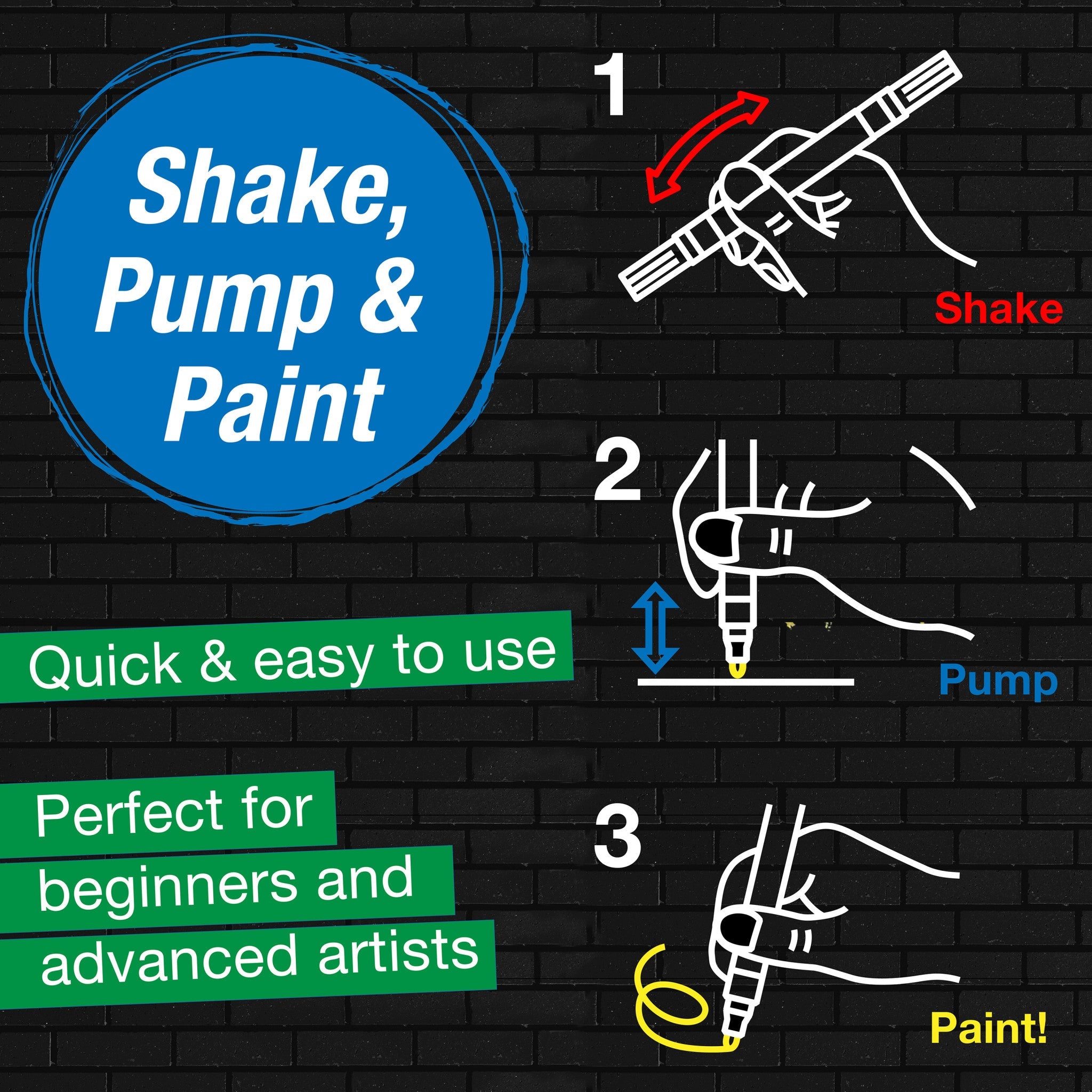 Black Edition Shake & Paint Markers - 6ct Classic - #FC285507