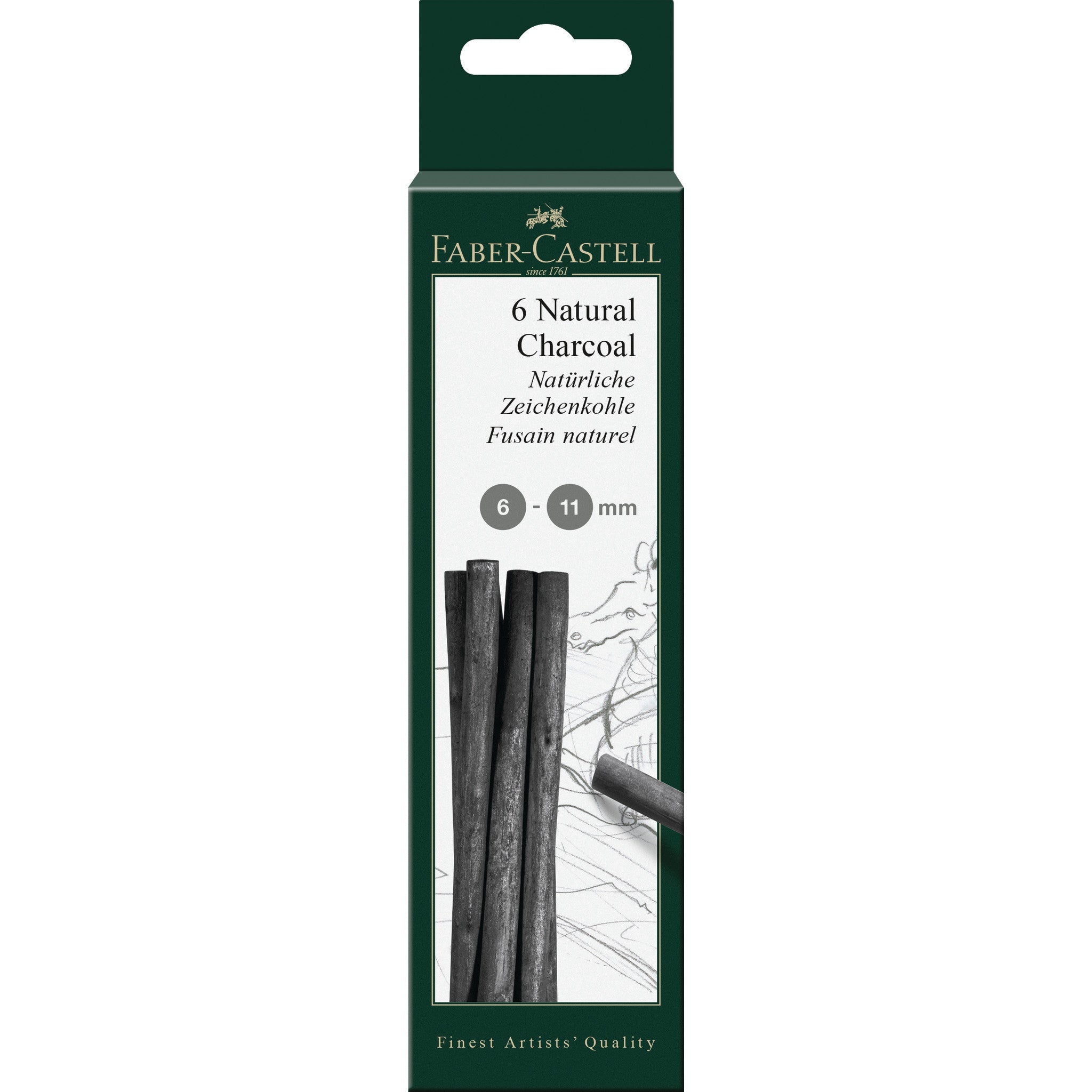 Pitt Natural Willow Charcoal Sticks, Box of 6 - #FC129398