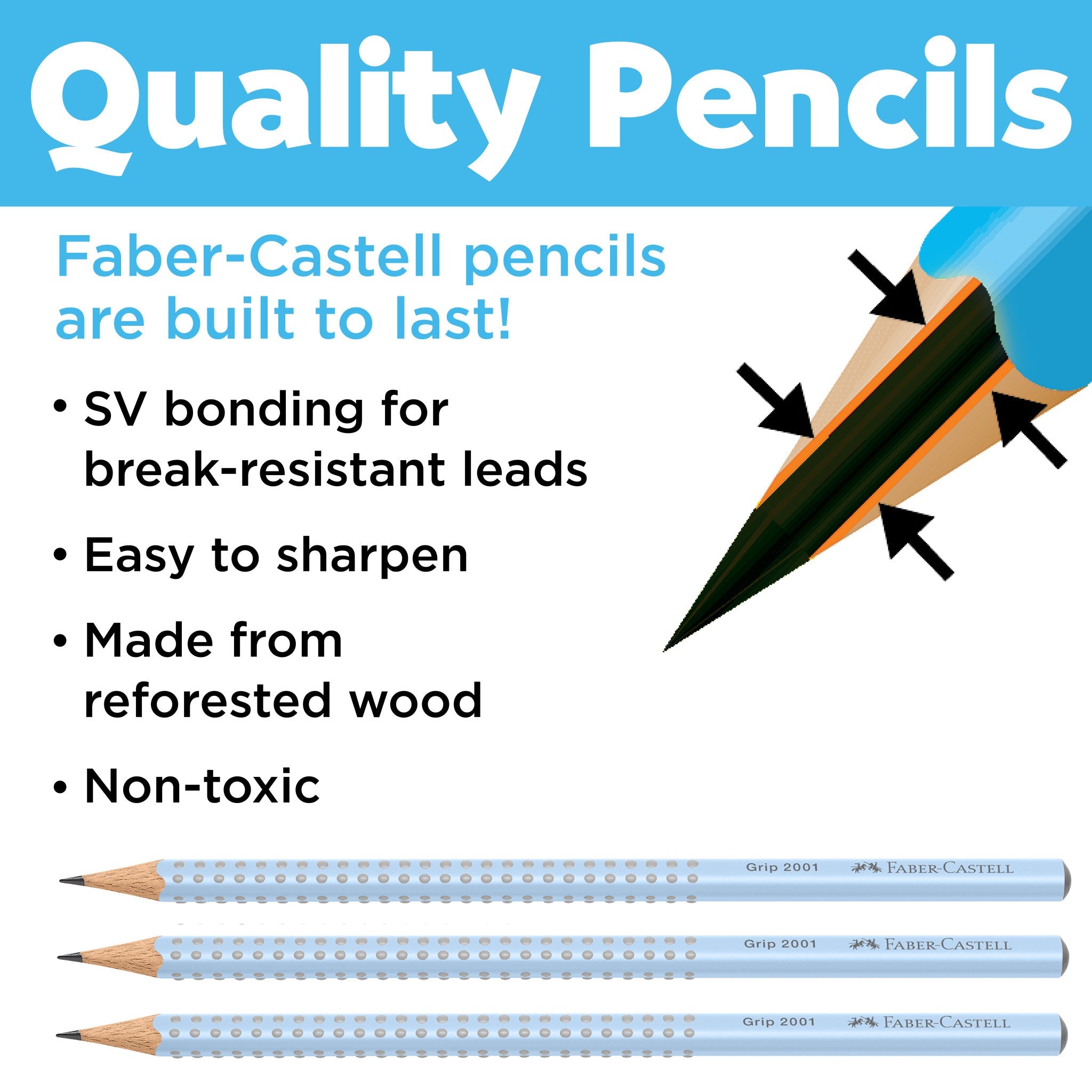Grip Graphite Pencils & Accessories Set, Sky Blue - #FC580074
