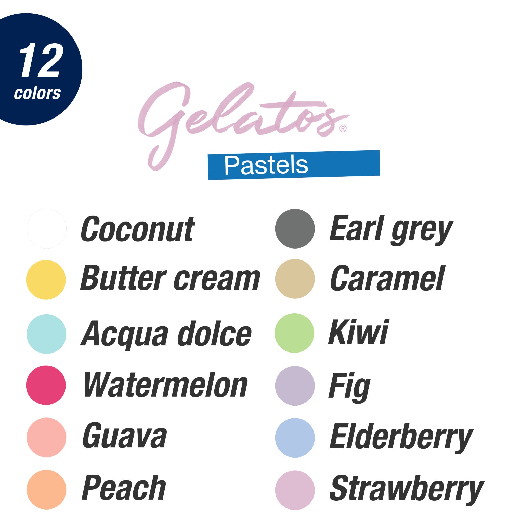 Gelatos, Pastels - 15-Piece Set - #FC770168