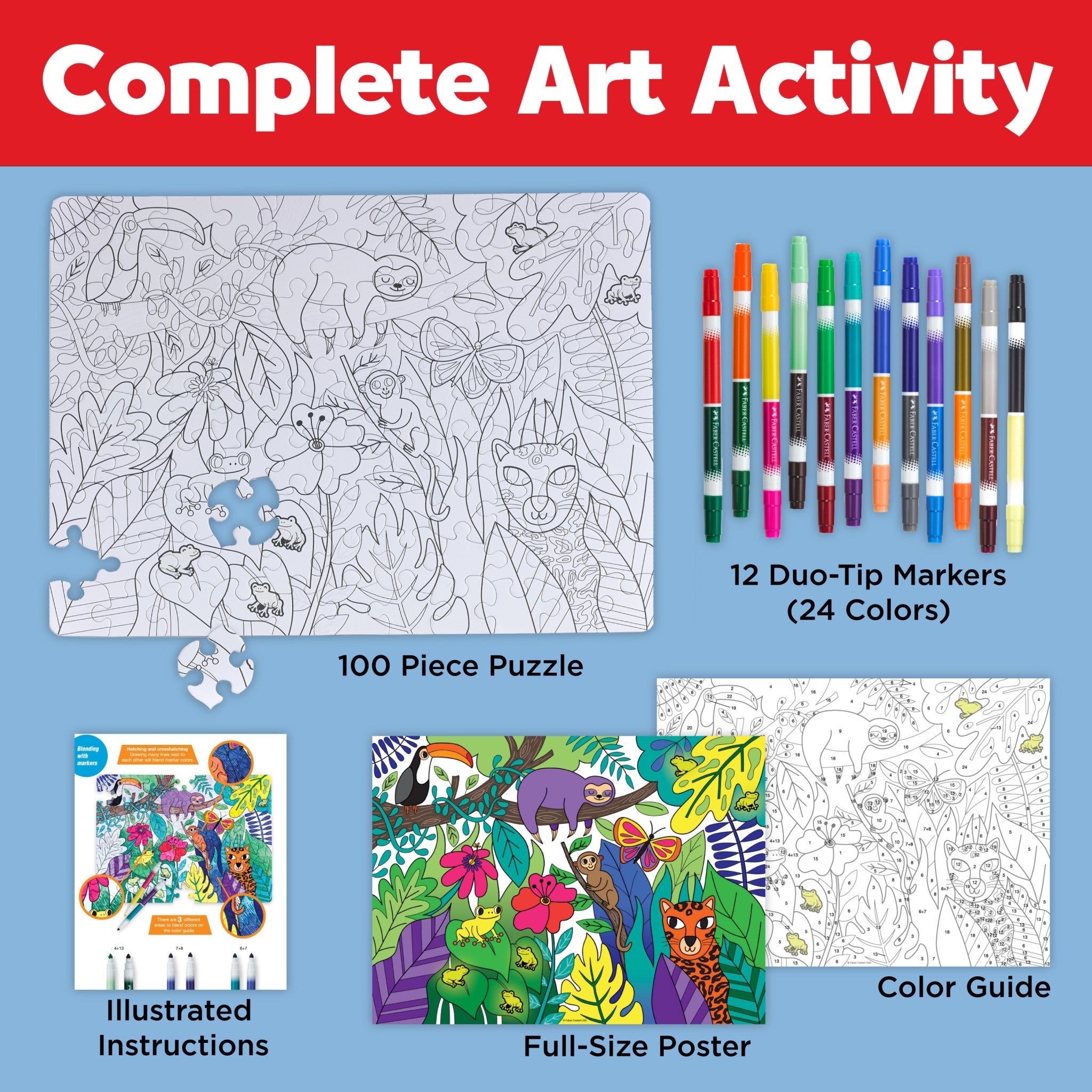 Color by Number Puzzle - Jungle Animals - #FC14359