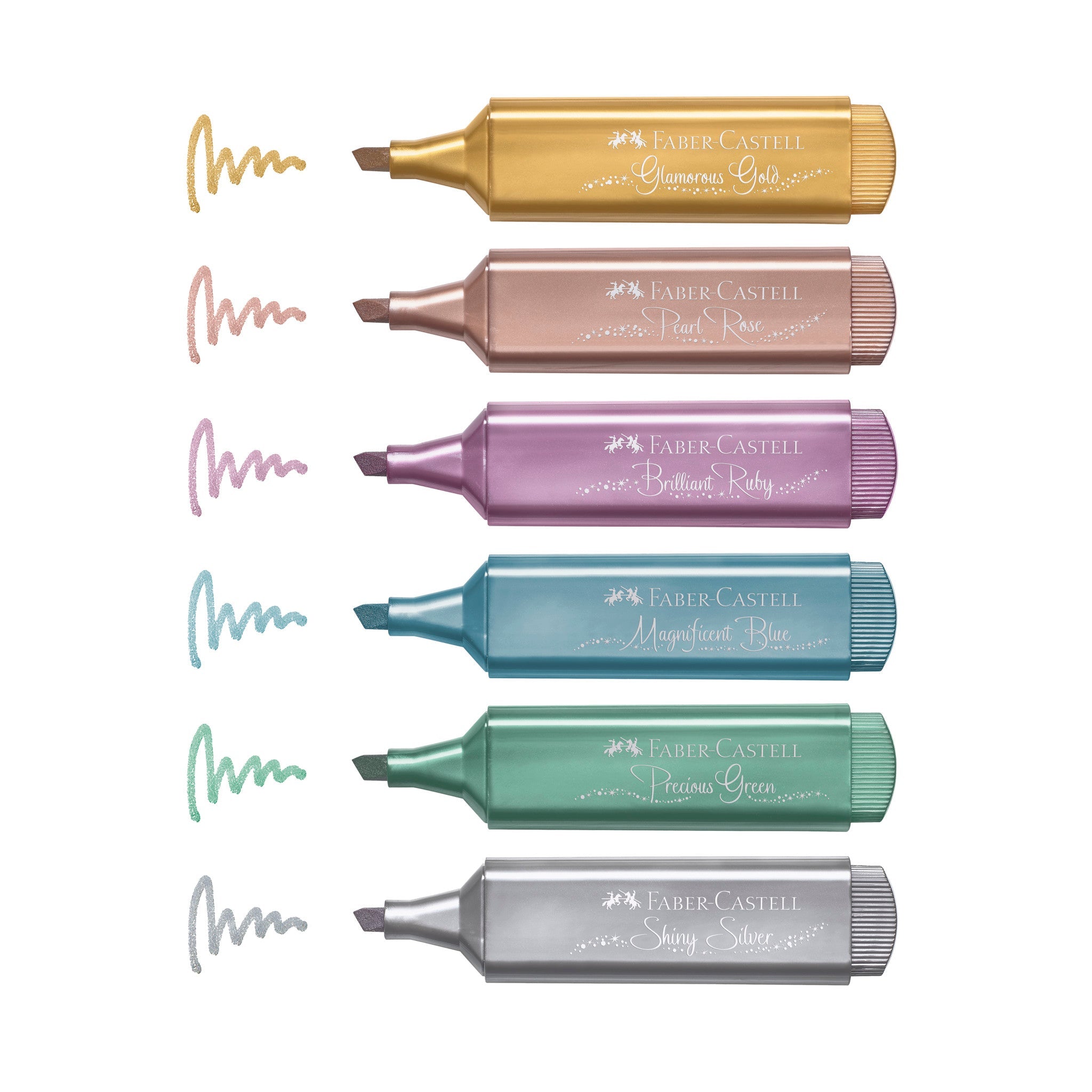 Highlighters, Metallic Colors - Box of 6 - #FC254676