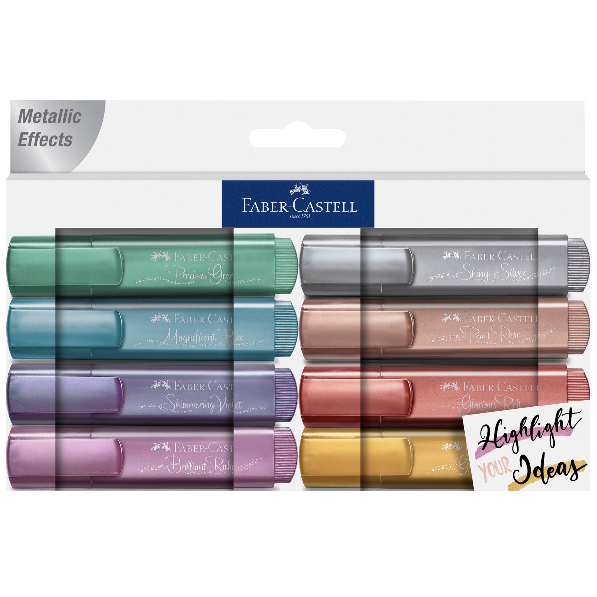 Highlighters, Metallic Colors - Box of 8 - #FC154625