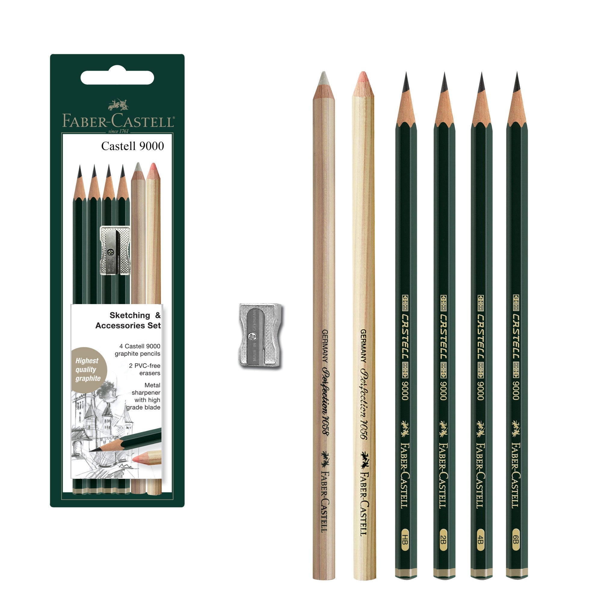 Castell 9000 Graphite Pencils, Sketching & Accessories Set - #FC800160