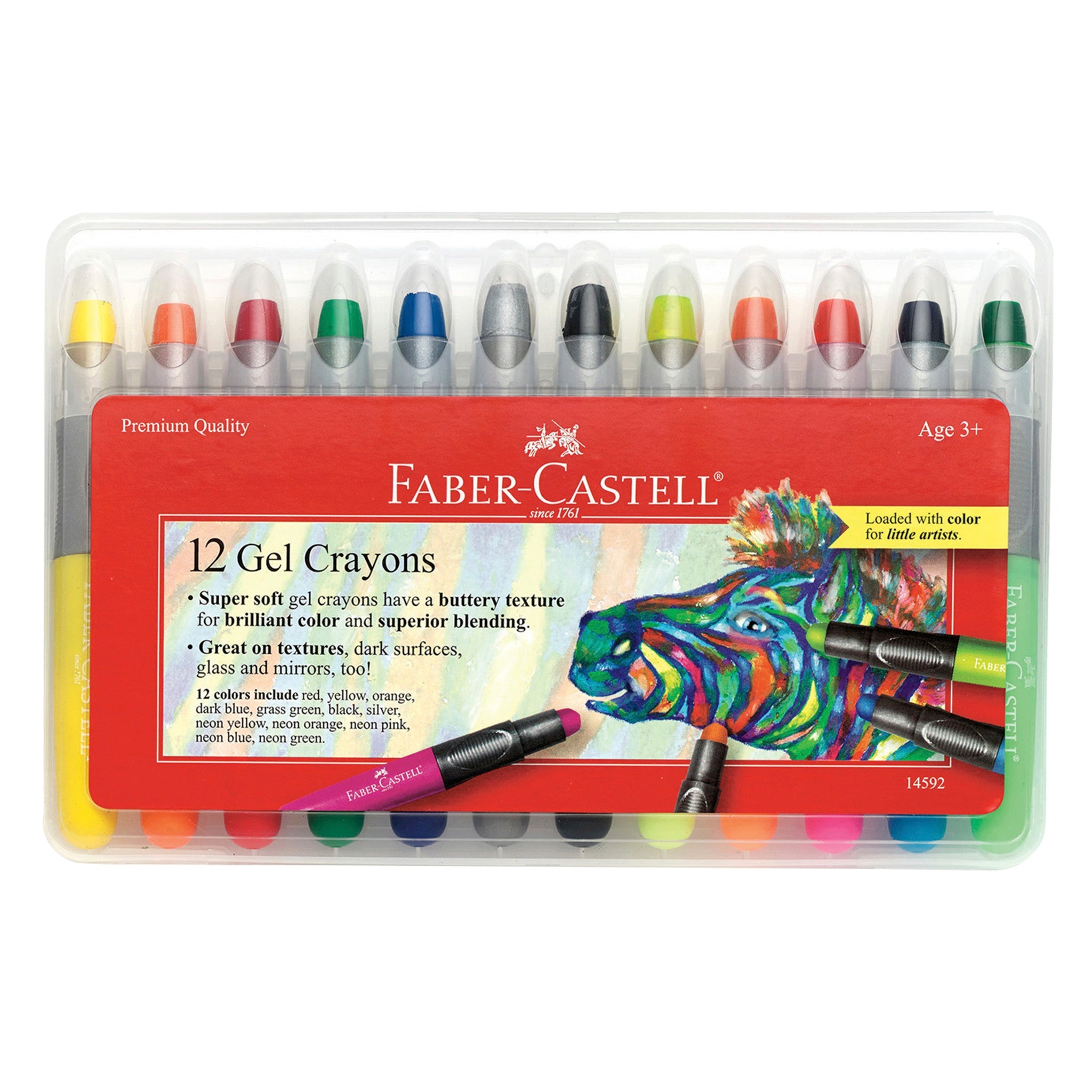 12 Gel Crayons in Storage Case - #FC14592