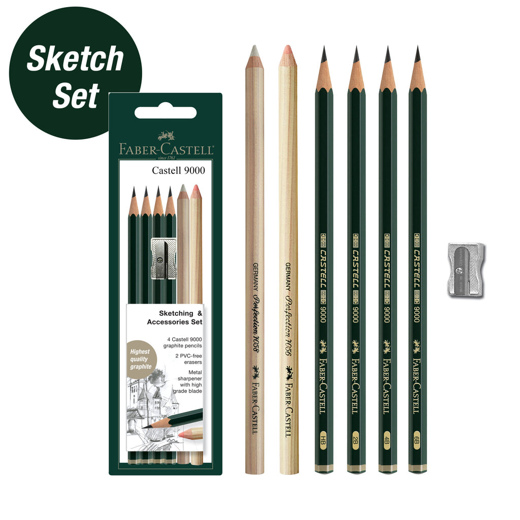 Castell 9000 Graphite Pencils, Sketching & Accessories Set - #FC800160