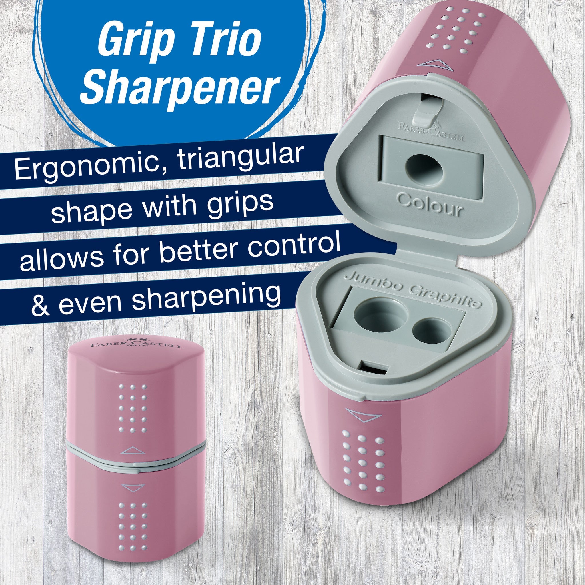 Grip Trio Pencil Sharpener, Rose Shadows - #FC770307