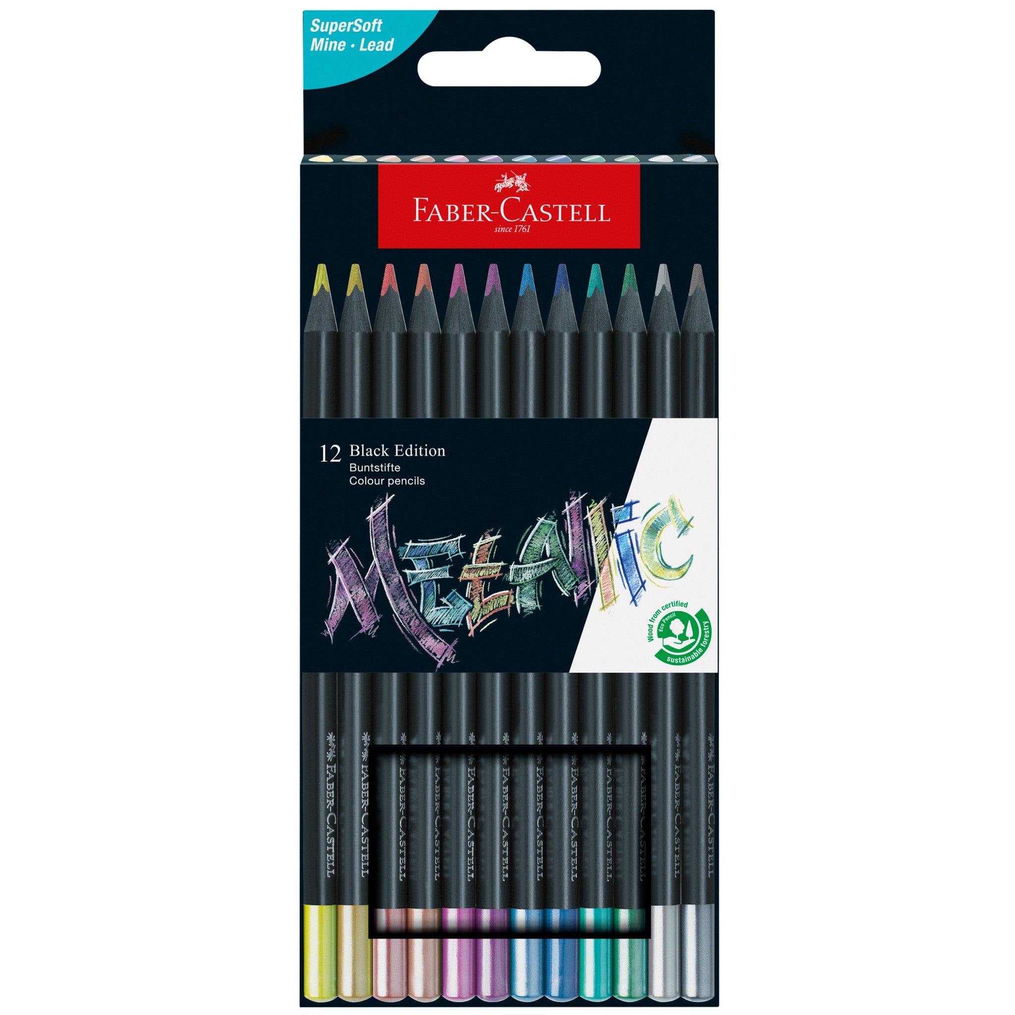 Black Edition Colored Pencils, Metallic - Box of 12 - #FC116415