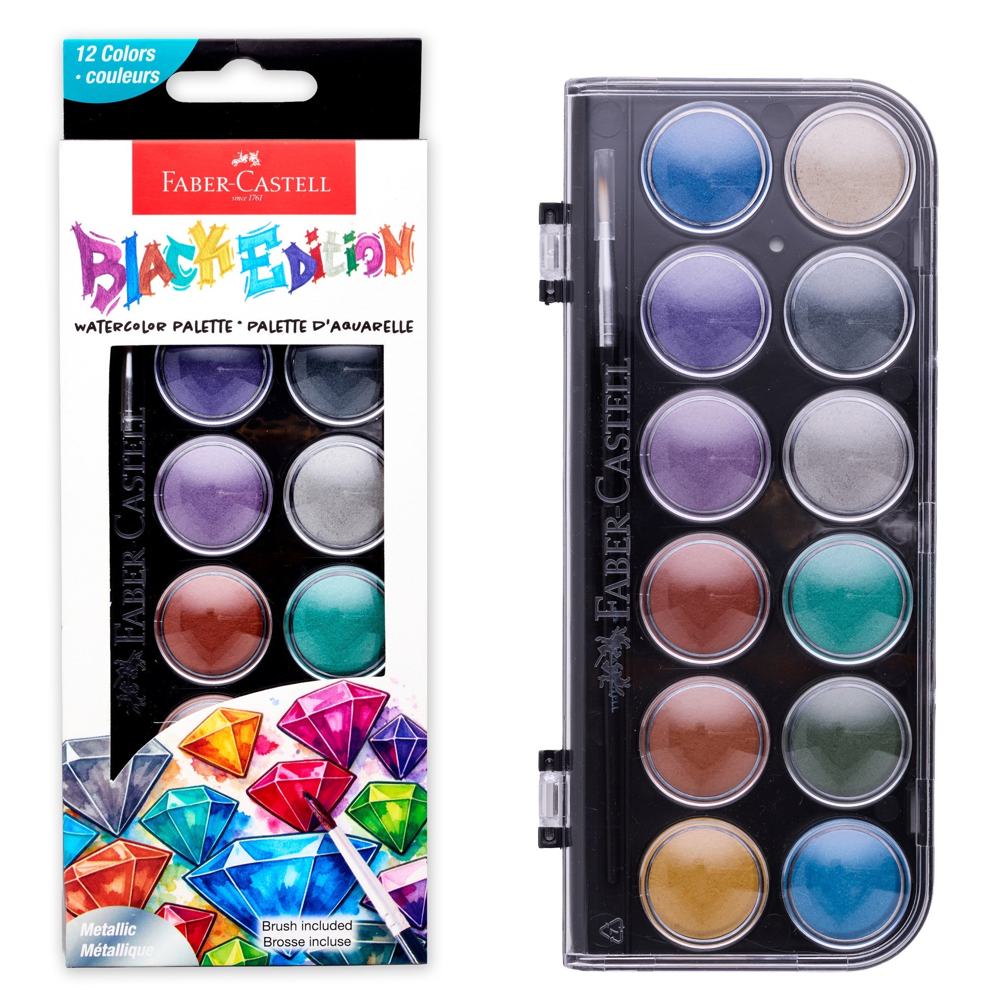 Black Edition Watercolor Palette - Metallics - #FC14658T