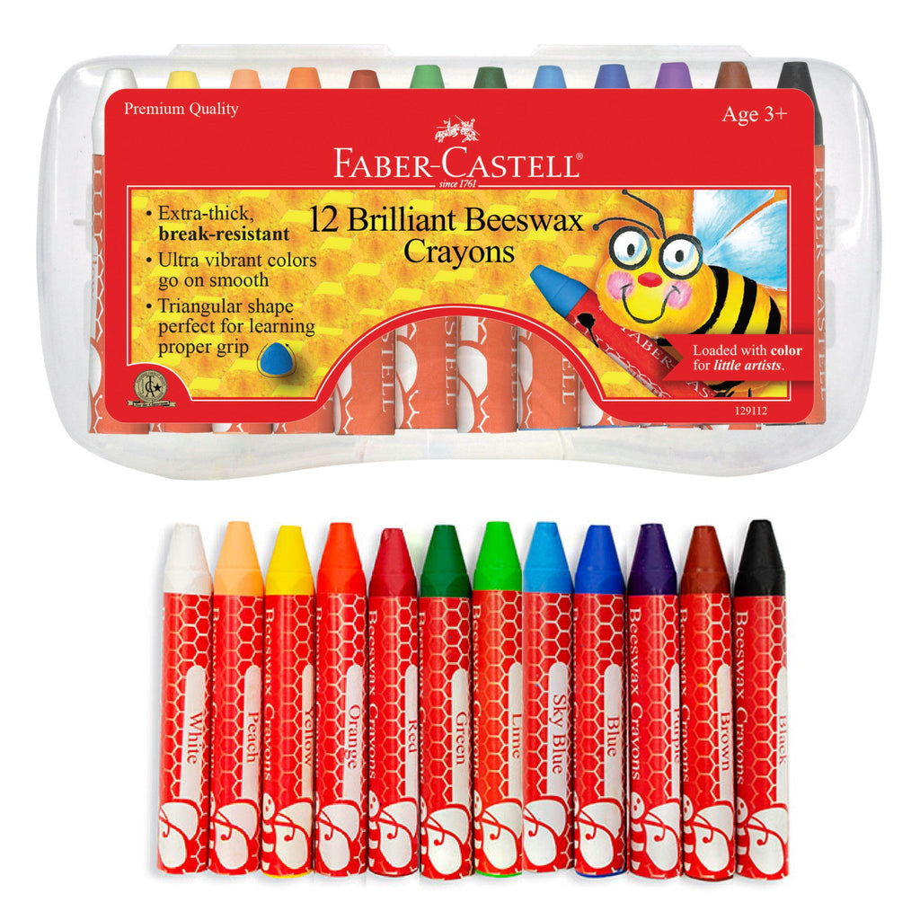 12 Brilliant Beeswax Crayons in Storage Case - #FC129112