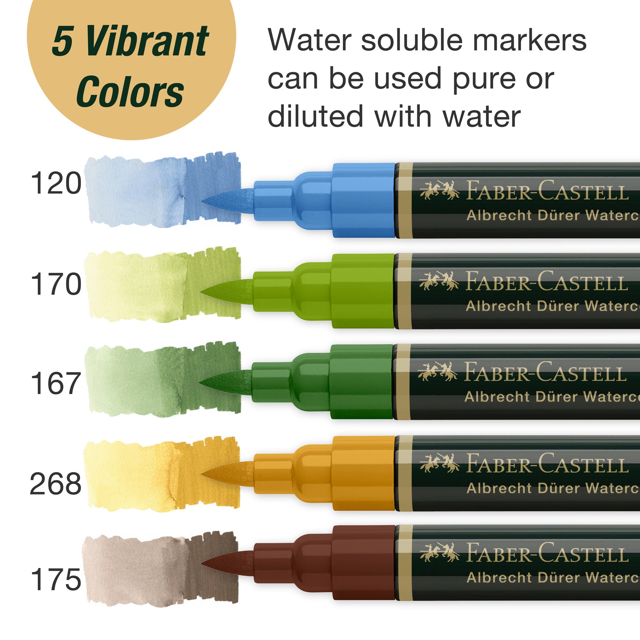 Albrecht Dürer Watercolor Markers, Plein Air - Wallet of 5 - #FC160309