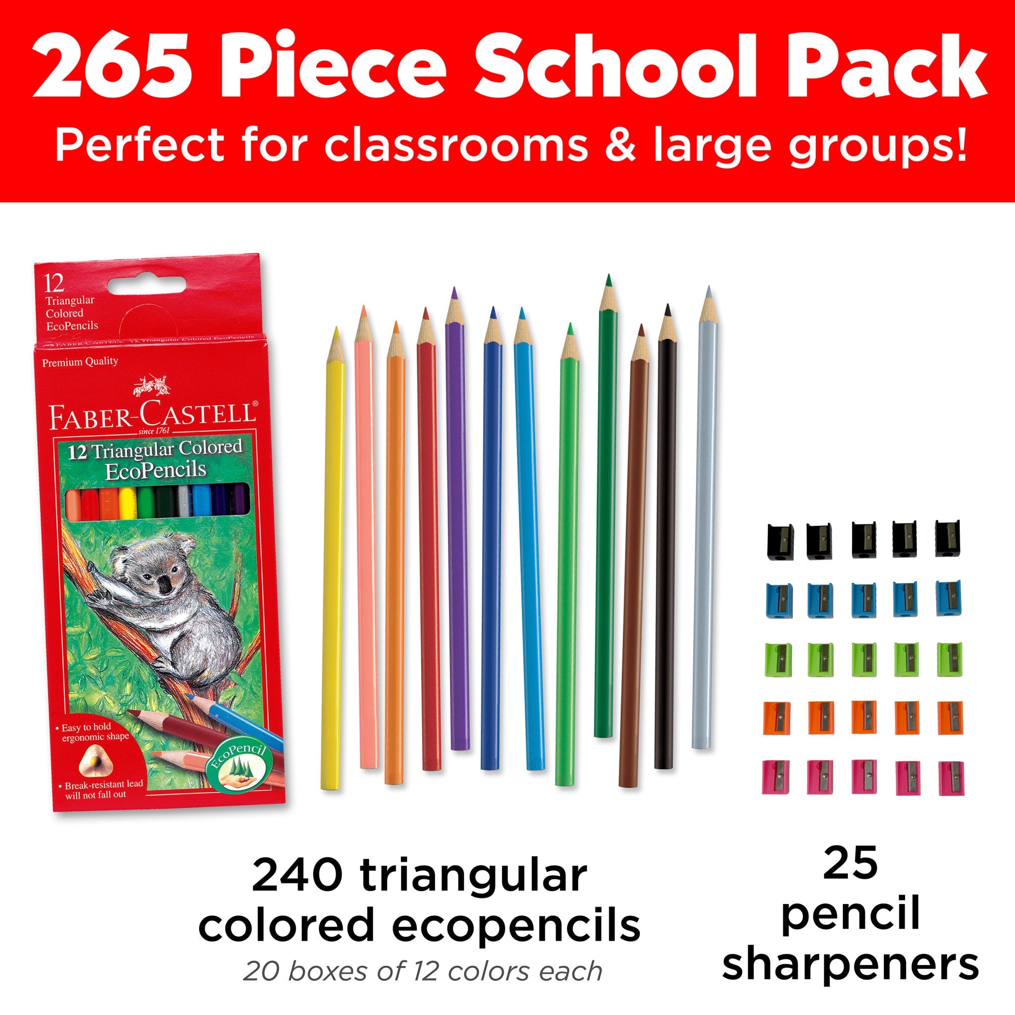Triangular Colored EcoPencil School Pack - #FC900006