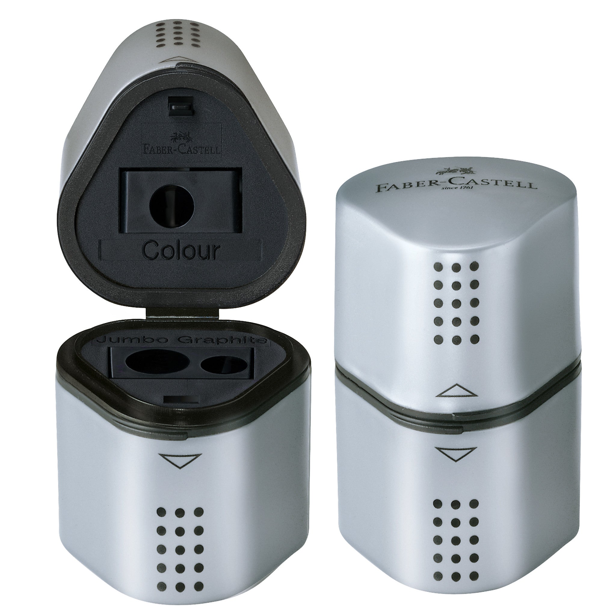 Grip Trio Pencil Sharpener, Silver - #FC283898T