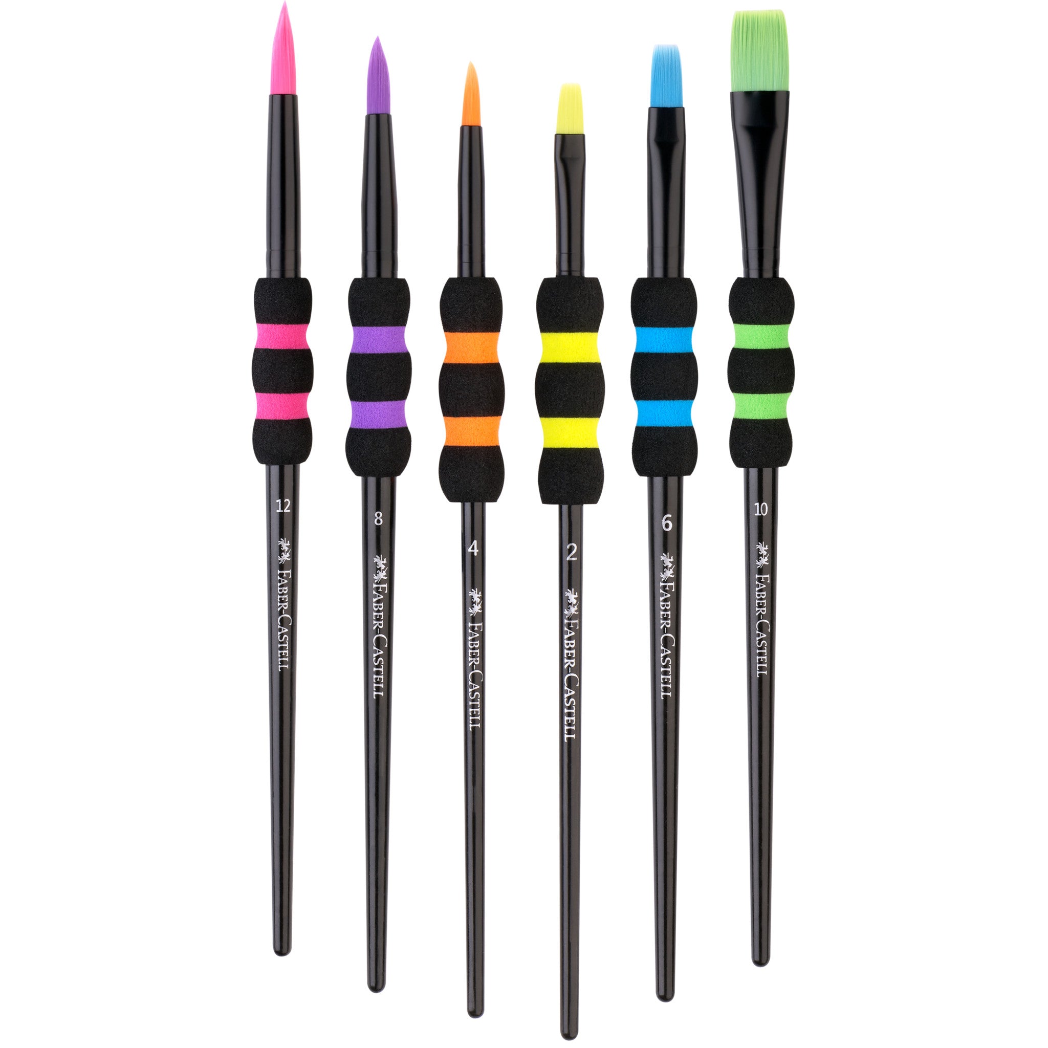 Soft Grip Brushes Black 6Ct - #FC481622
