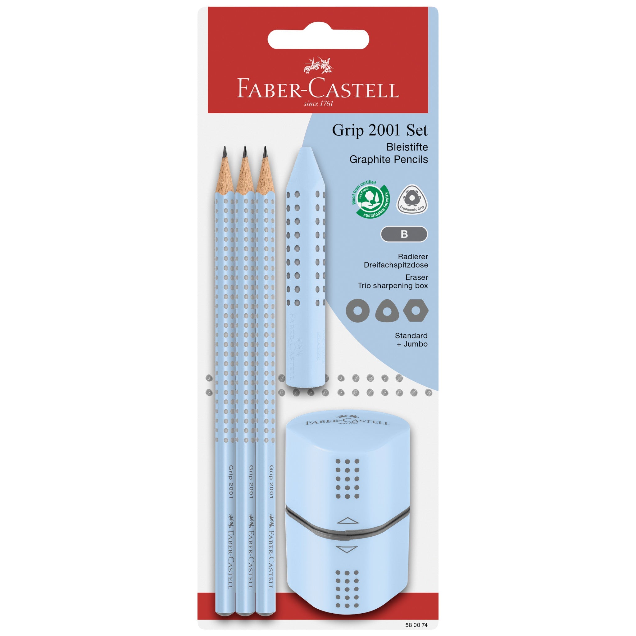 Grip Graphite Pencils & Accessories Set, Sky Blue - #FC580074