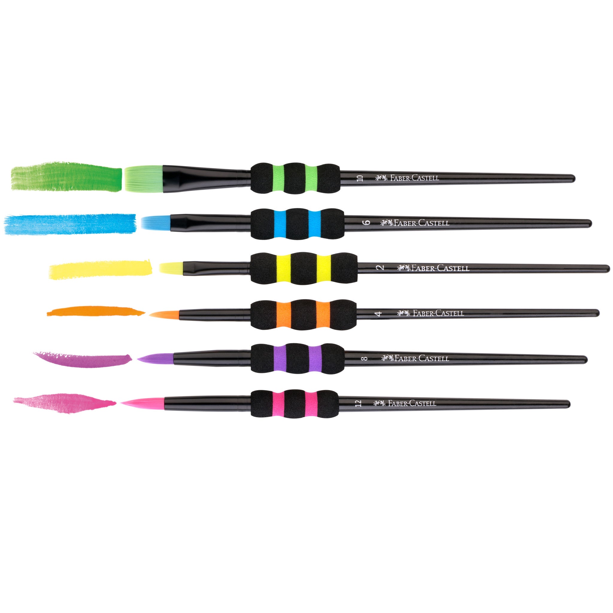 Soft Grip Brushes Black 6Ct - #FC481622