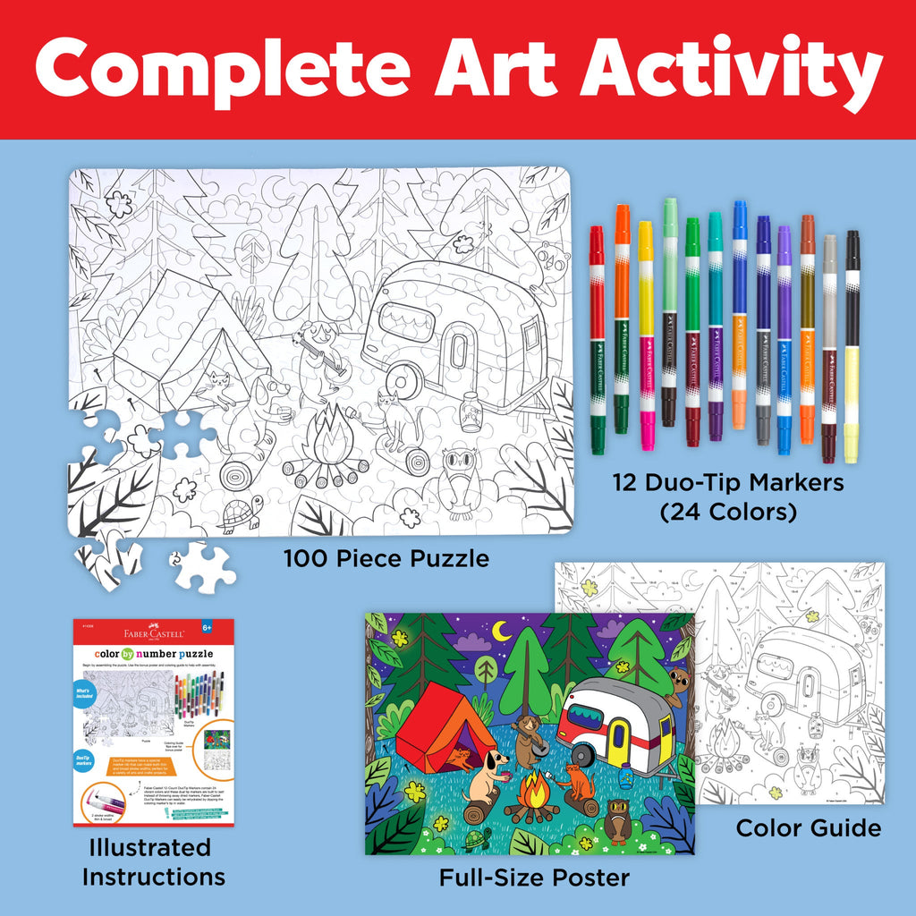 Color by Number Puzzle - Camping - #FC14358