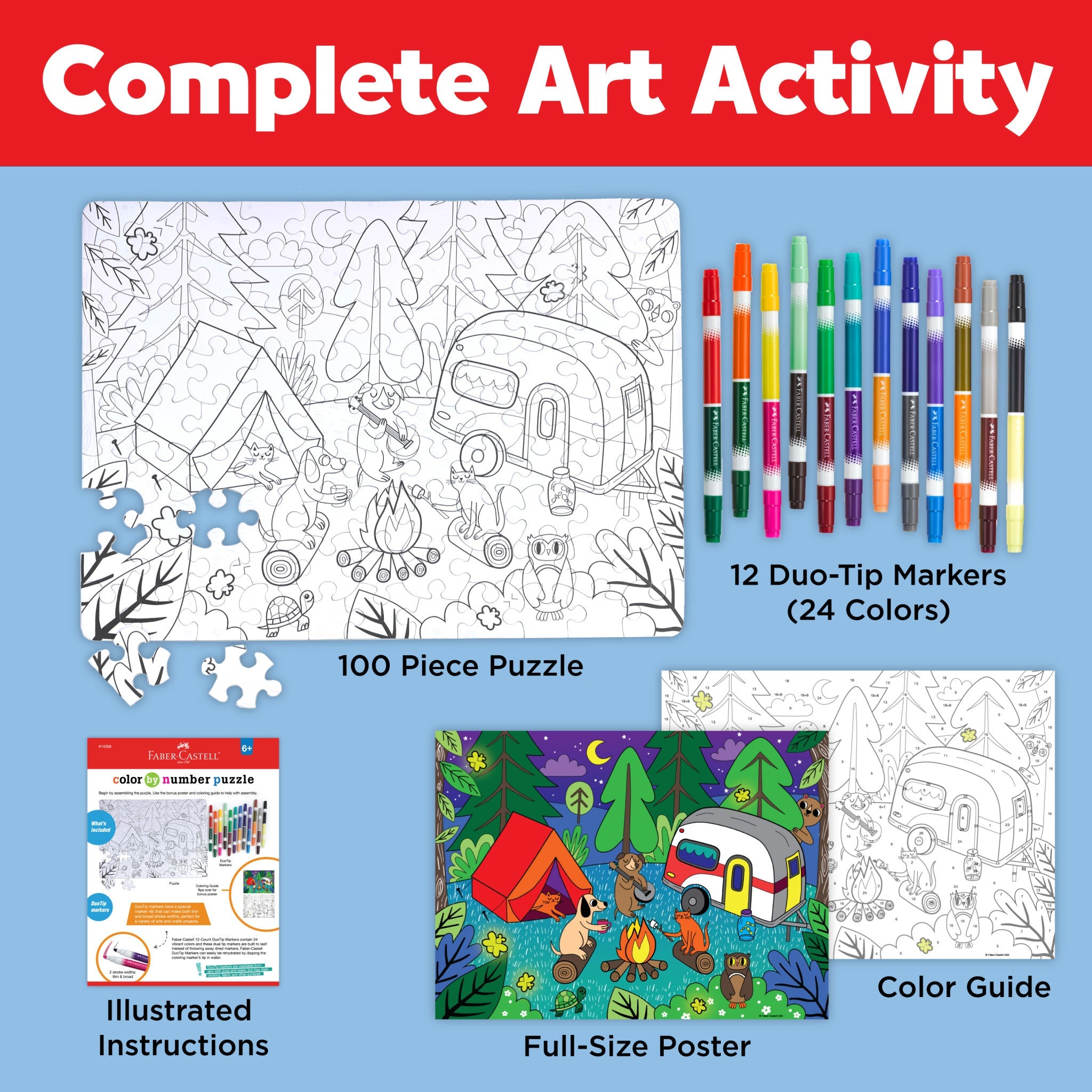 Color by Number Puzzle - Camping - #FC14358