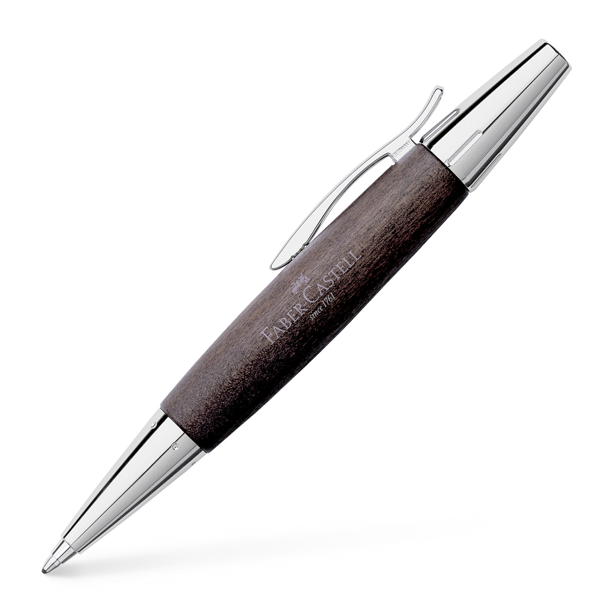 e-motion Ballpoint Pen, Wood & Polished Chrome - Black - #FC148383