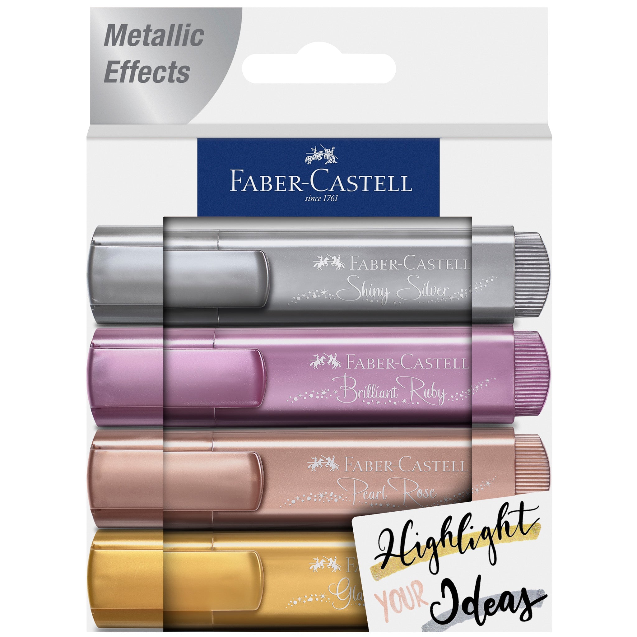 Highlighters, Metallic Colors - Box of 4 - #FC154623