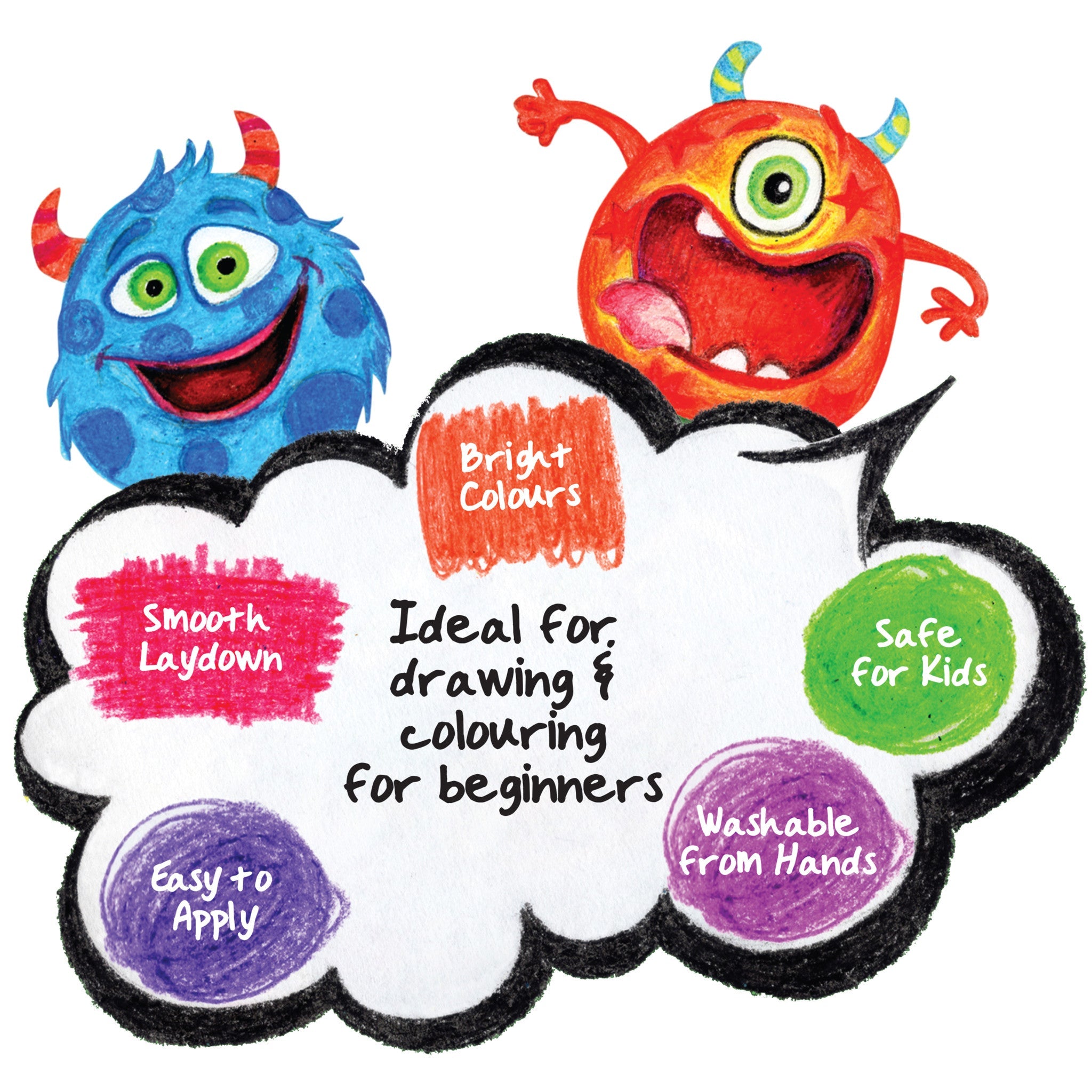 Jumbo Wax Crayons w/ Two Glitter Crayons 26Ct Set - #FC120075