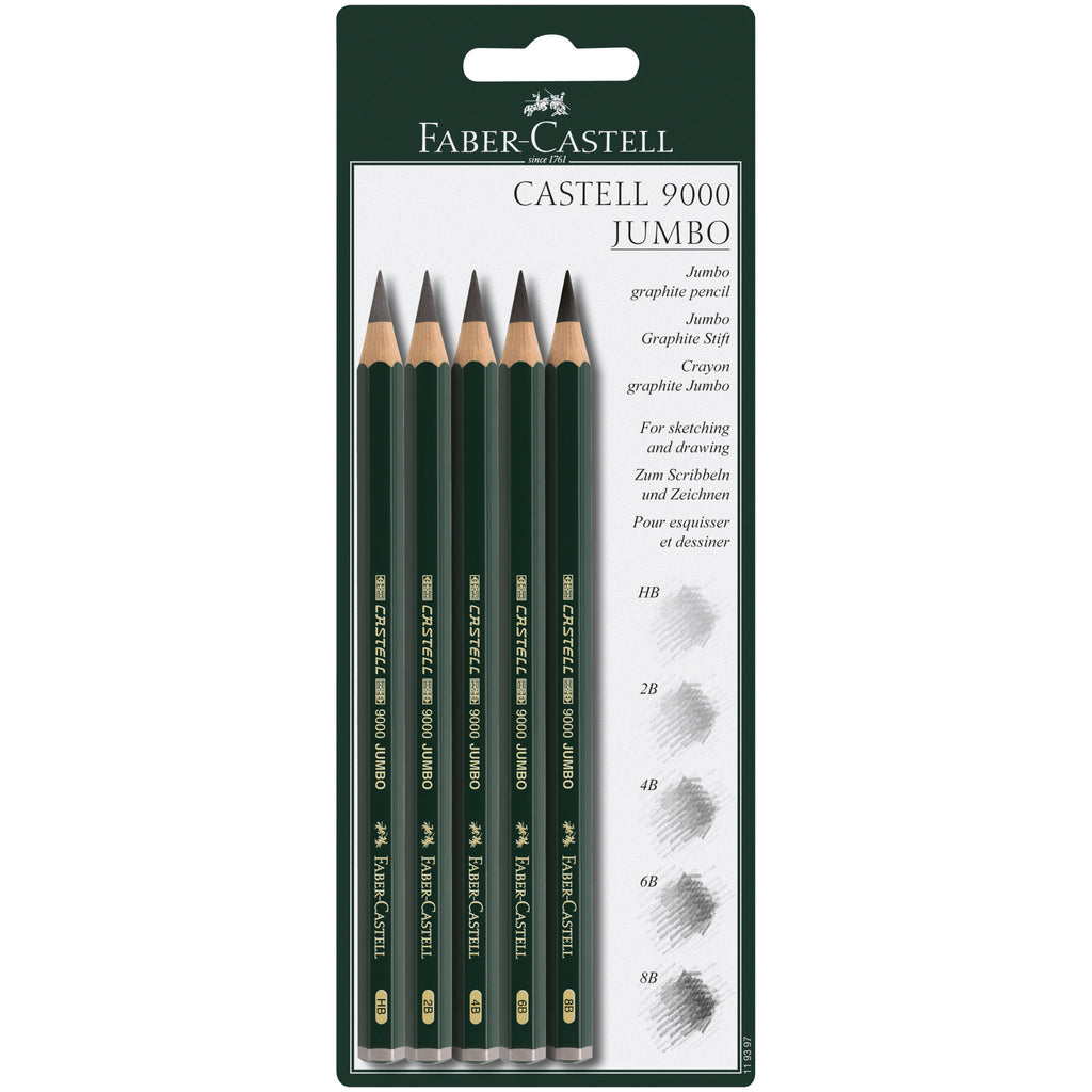 Castell 9000 Jumbo Graphite Pencils, Set of 5 - #FC119397