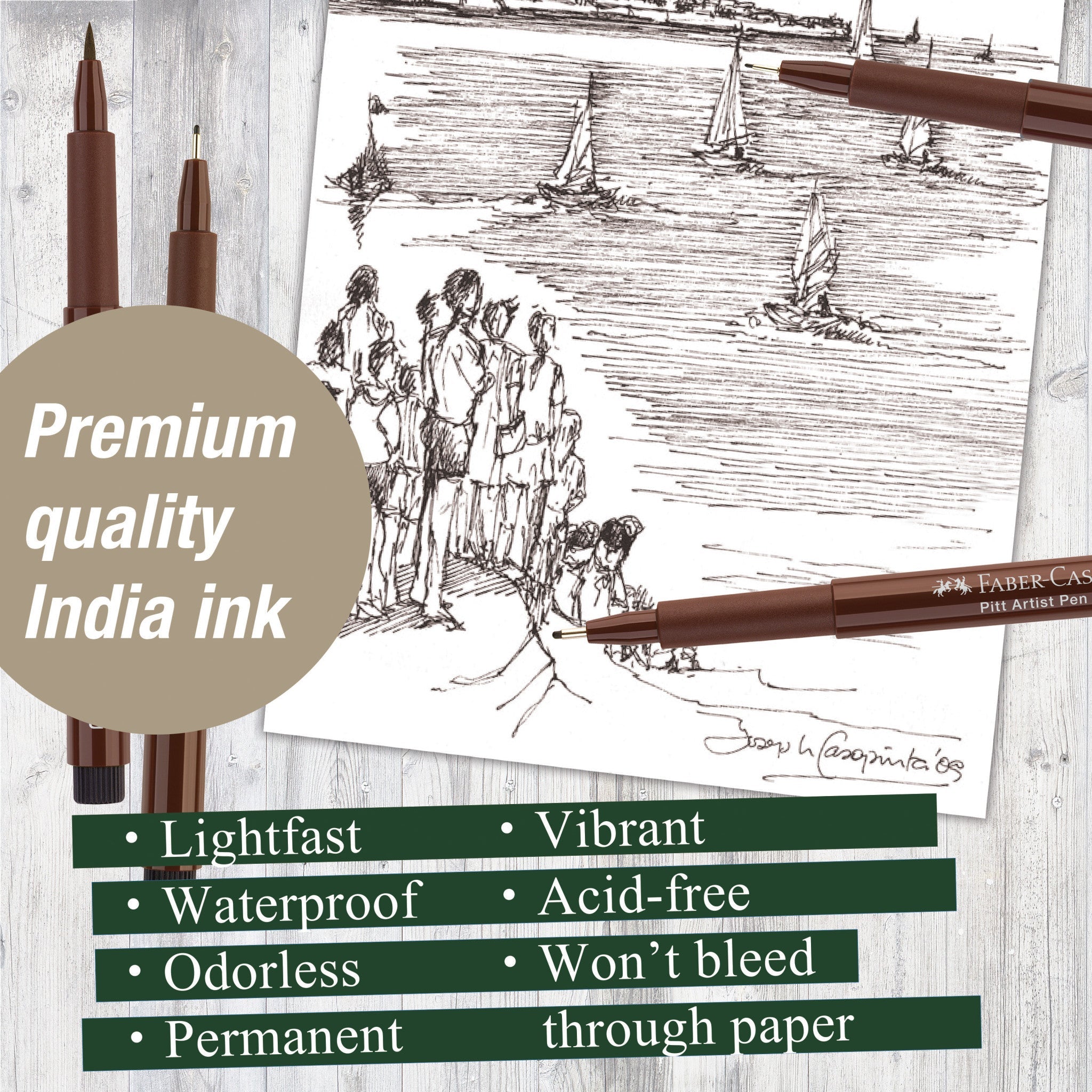Pitt Artist Pen, #175 Dark Sepia (S, F, M, B) - #FC167101