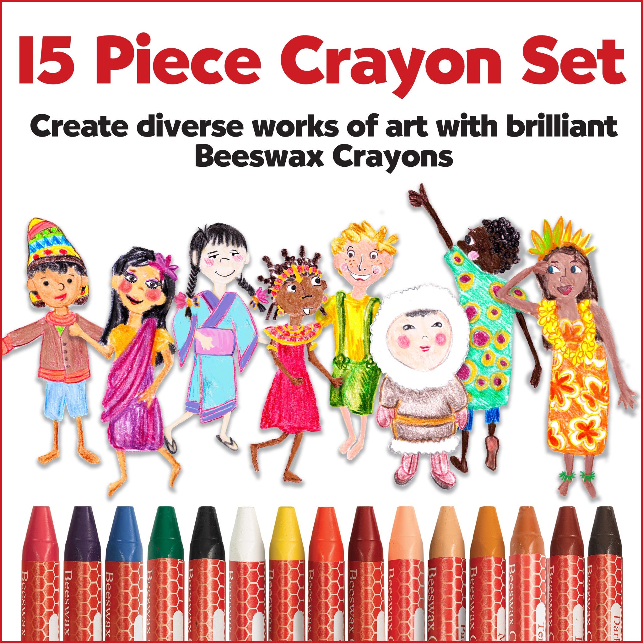 World Colors 15 Beeswax Crayons - #FC14352