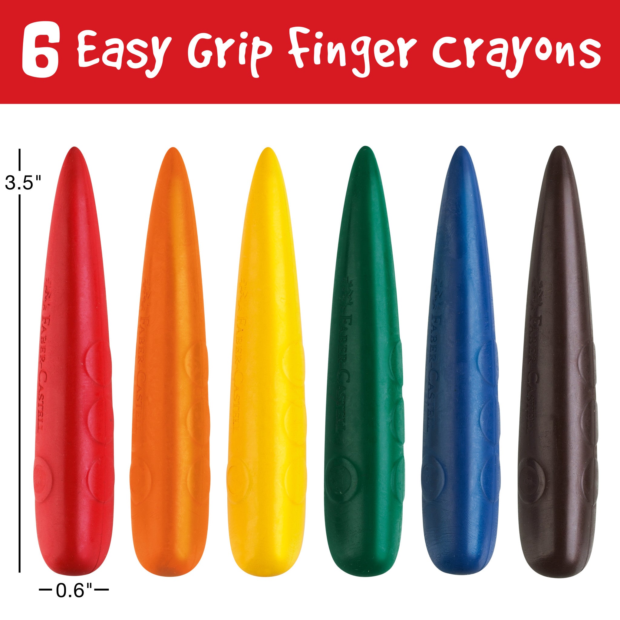 Little Creatives 6 Easy Grip Finger Crayons - #FC122606