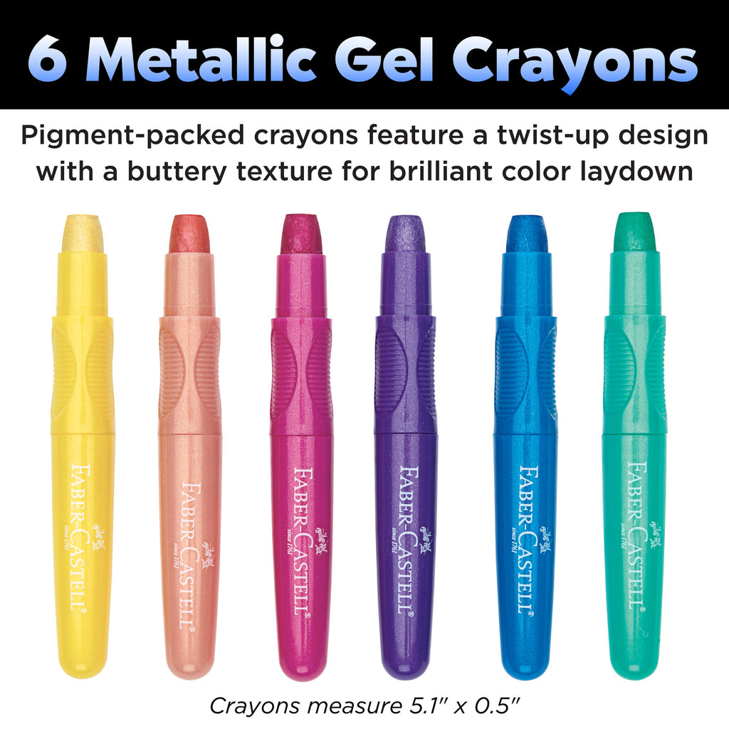 6 Metallic Gel Crayons in Storage Case - #FC14318
