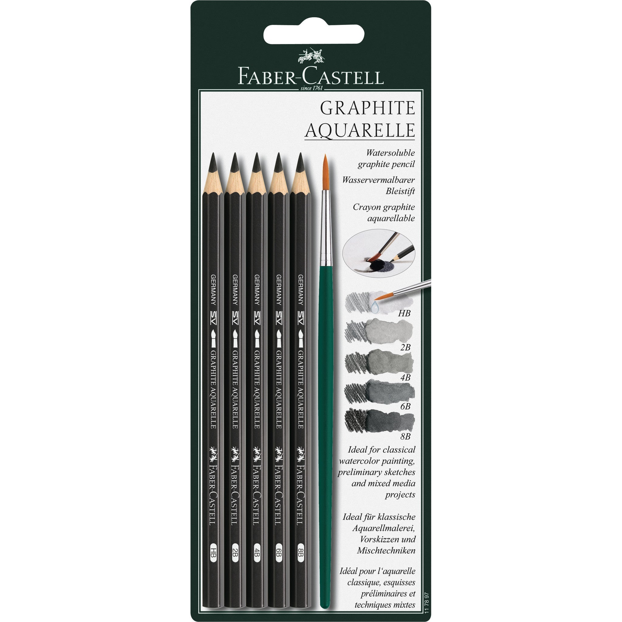 Graphite Aquarelle Pencils, Set of 6 - #FC117897