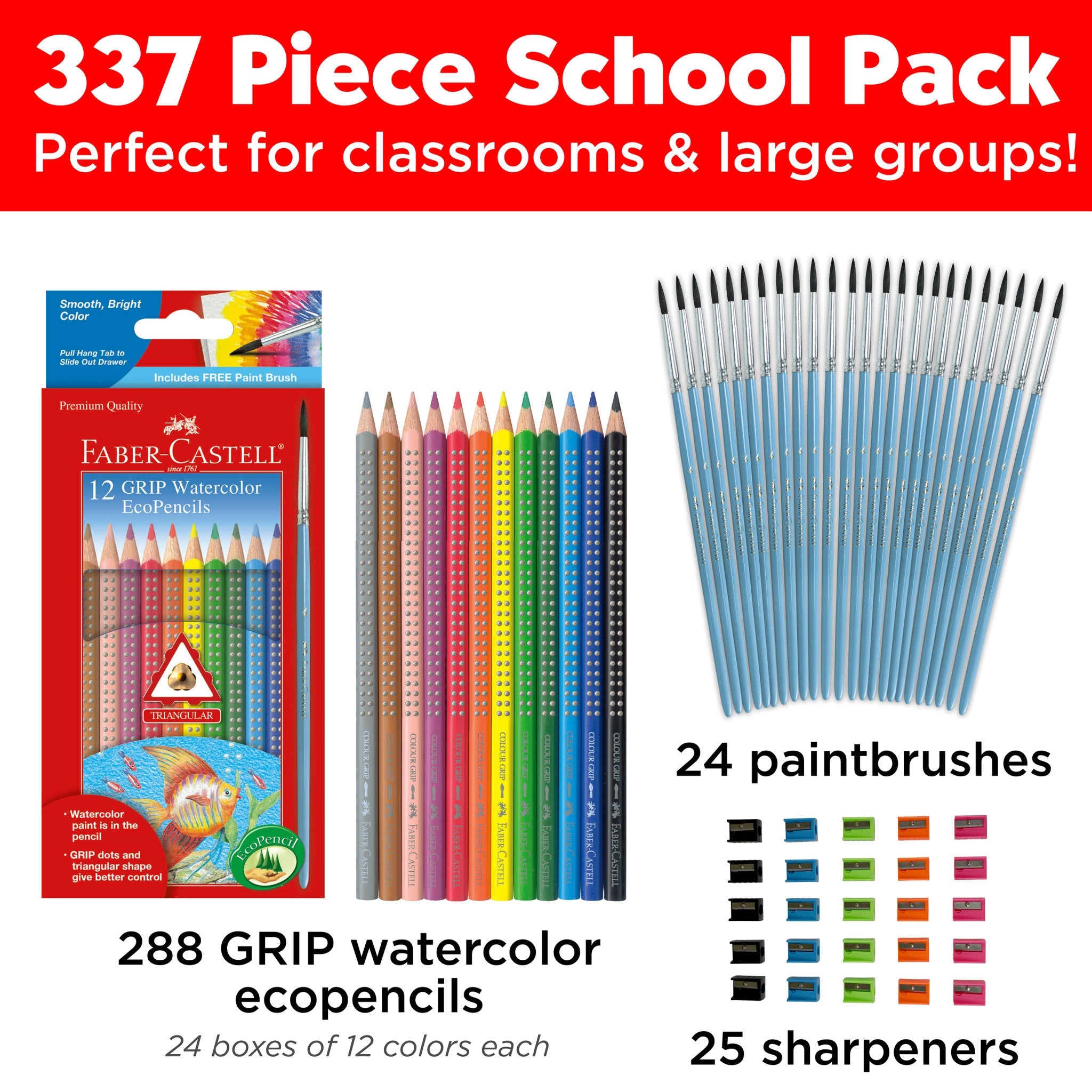 Grip Watercolor EcoPencil School Pack - #FC900009