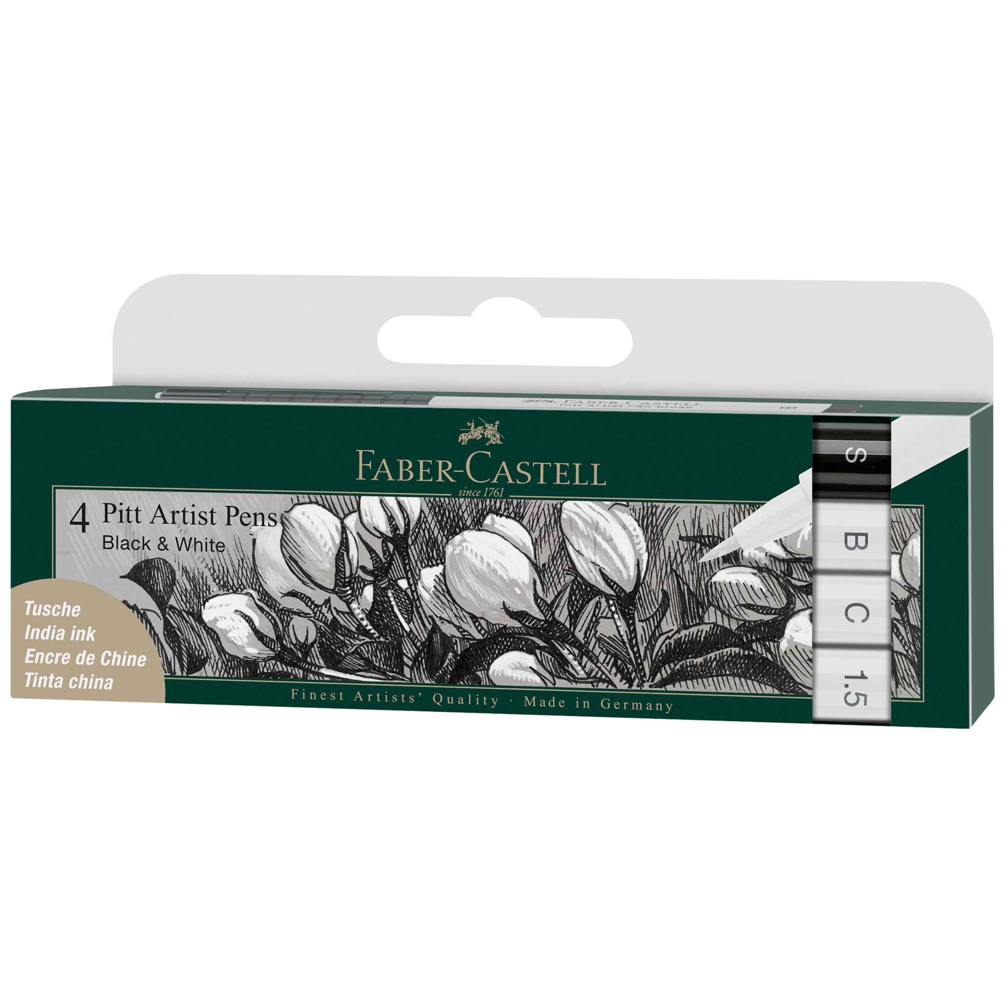 Pitt Artist Pen, Black & White - Wallet of 4 - #FC167151