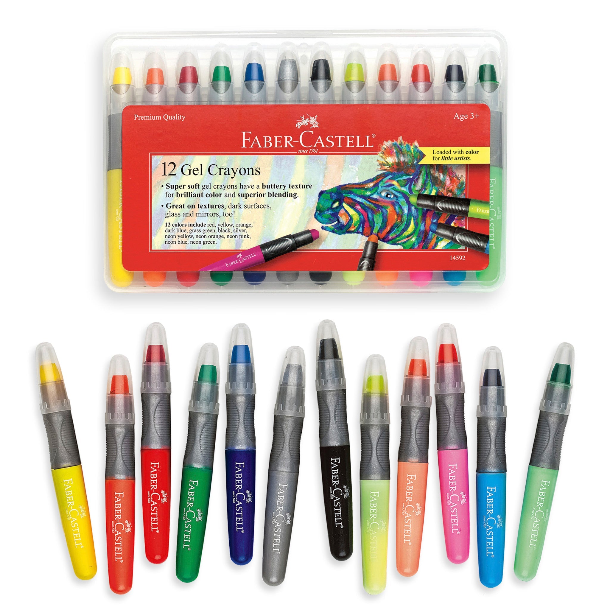 12 Gel Crayons in Storage Case - #FC14592